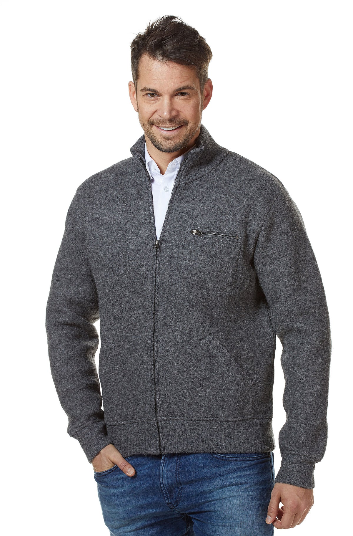 Alpaka Jacke GEORGE-grau