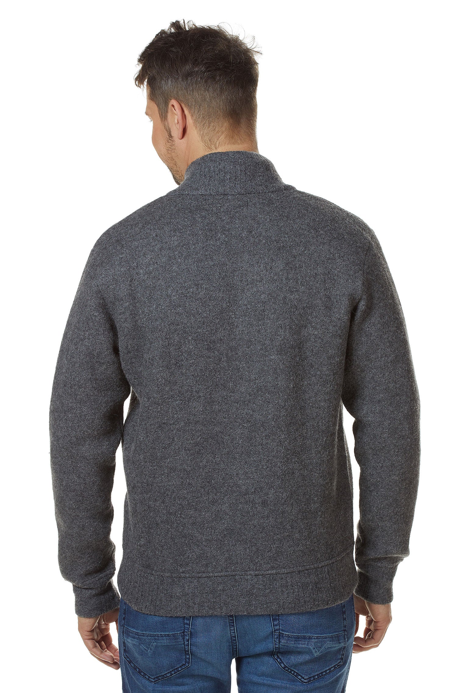 Alpaka Jacke GEORGE aus Baby alpaka und Wolle-grau