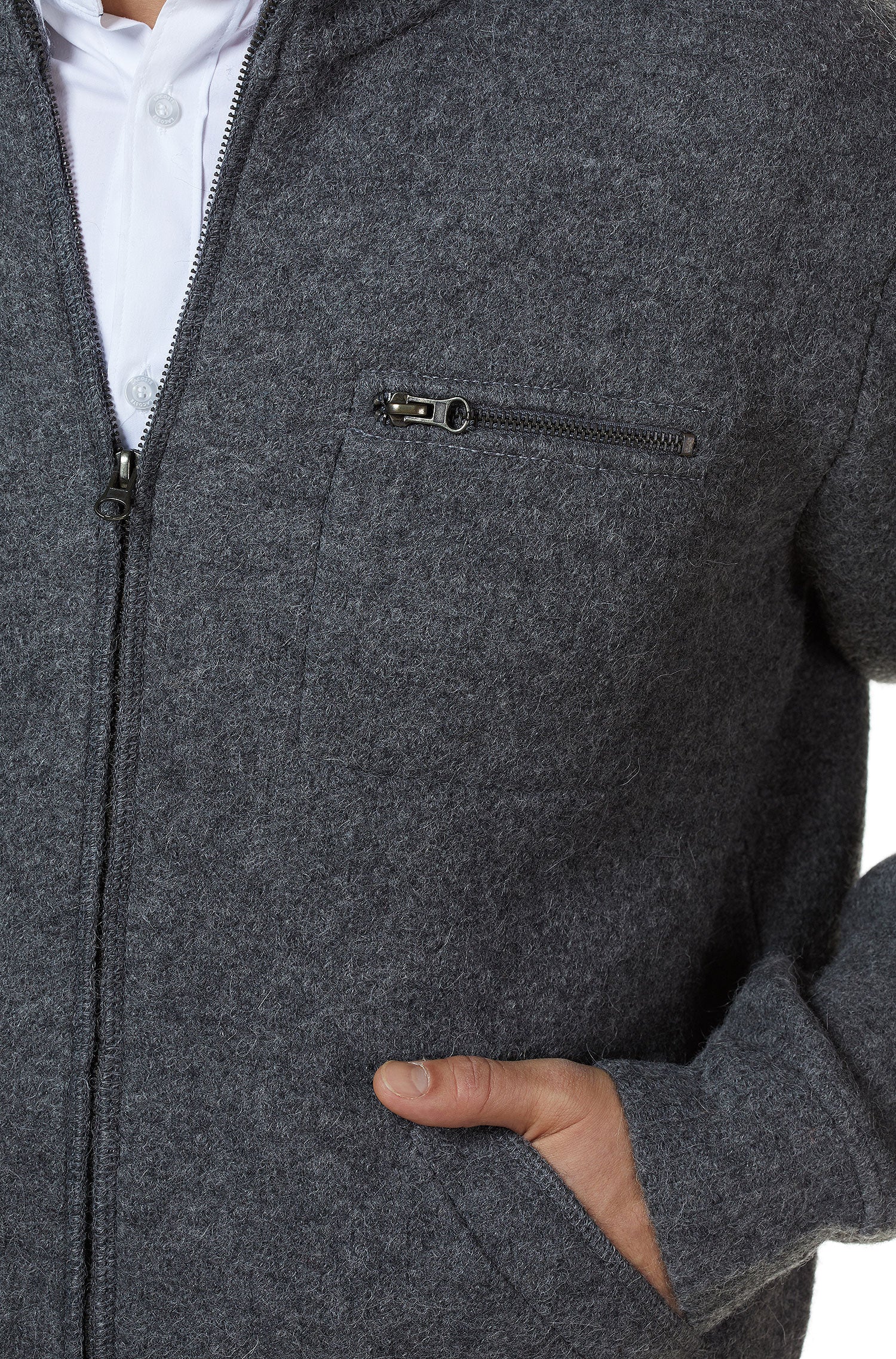 Alpaka Jacke GEORGE aus Baby alpaka und Wolle-grau