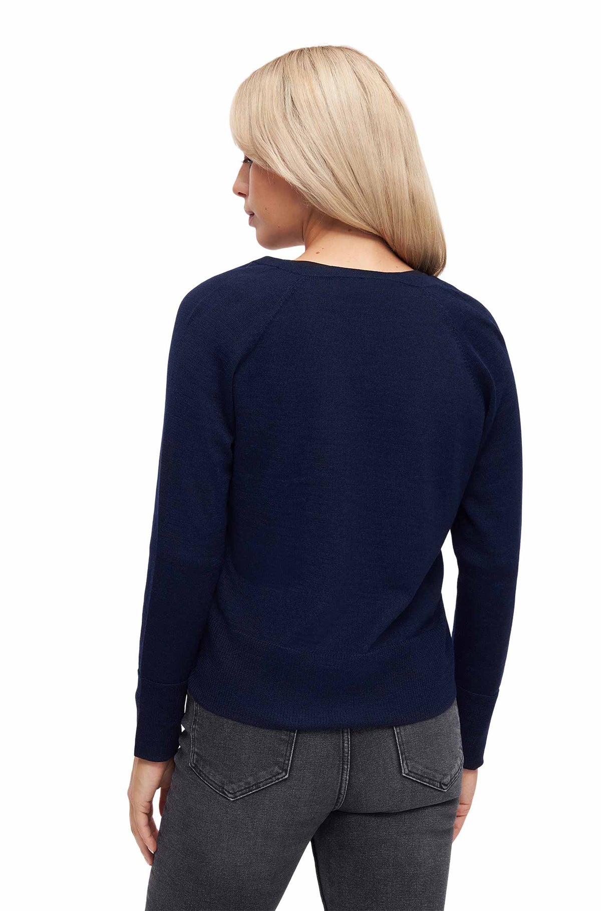 Alpaka Strickjacke ALINA-dark navy