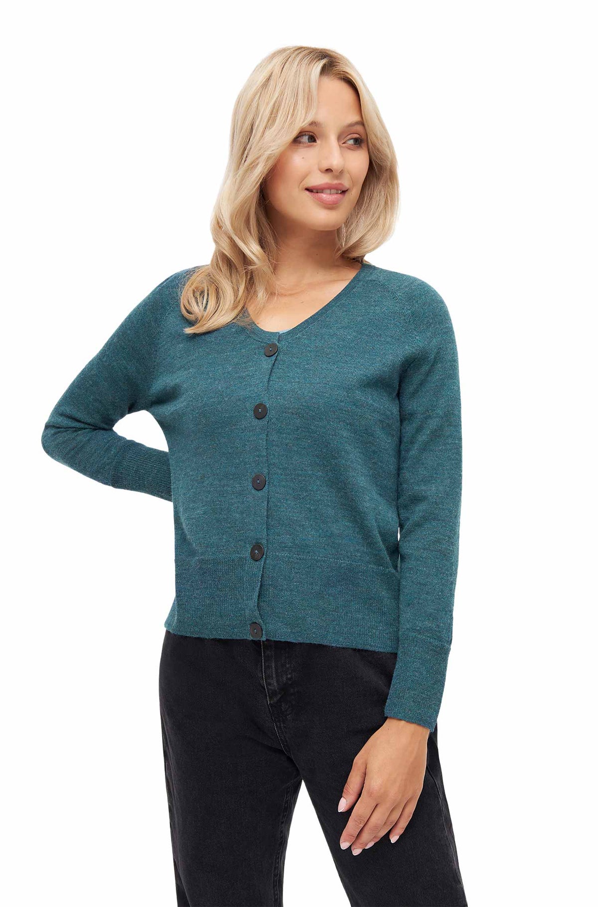 Alpaka Strickjacke ALINA-laguna