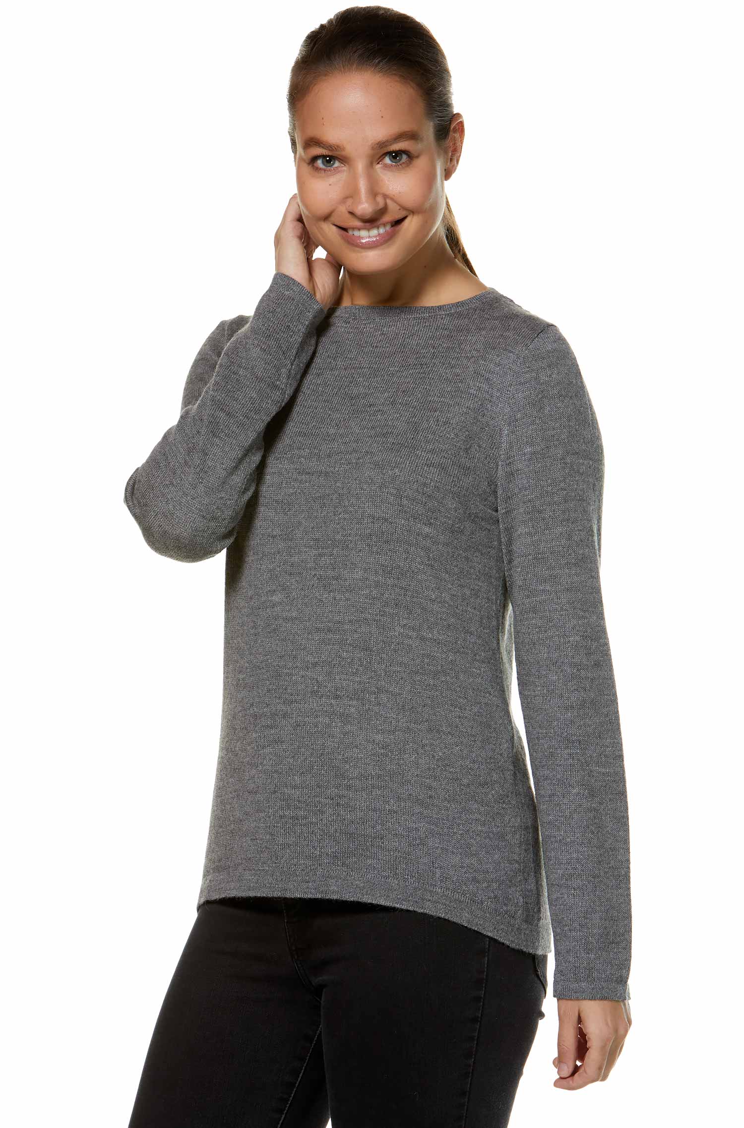Alpaka Pullover BASIC aus 100% Baby Alpaka-grau