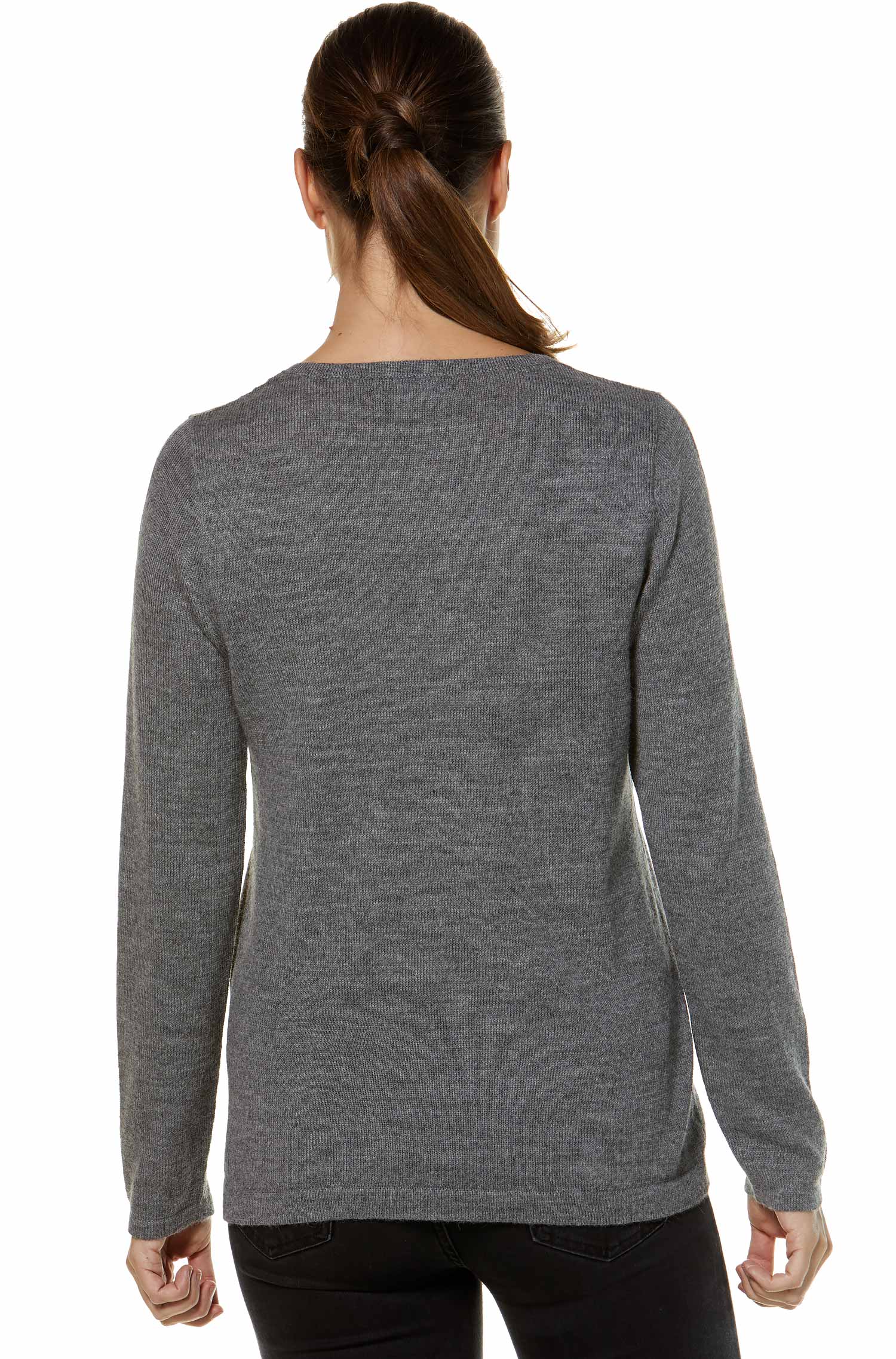 Alpaka Pullover BASIC aus 100% Baby Alpaka-grau