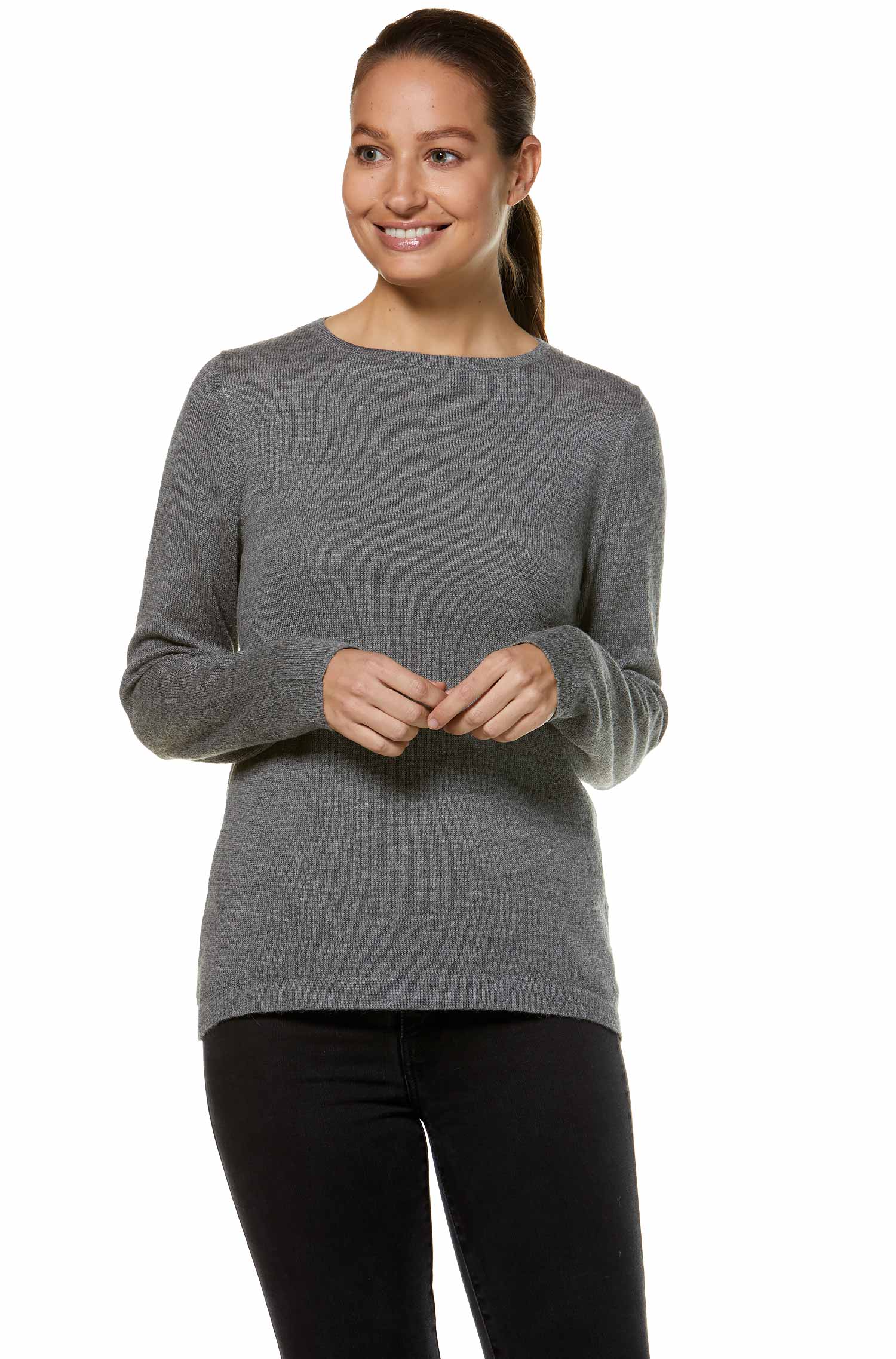 Alpaka Pullover BASIC aus 100% Baby Alpaka-grau