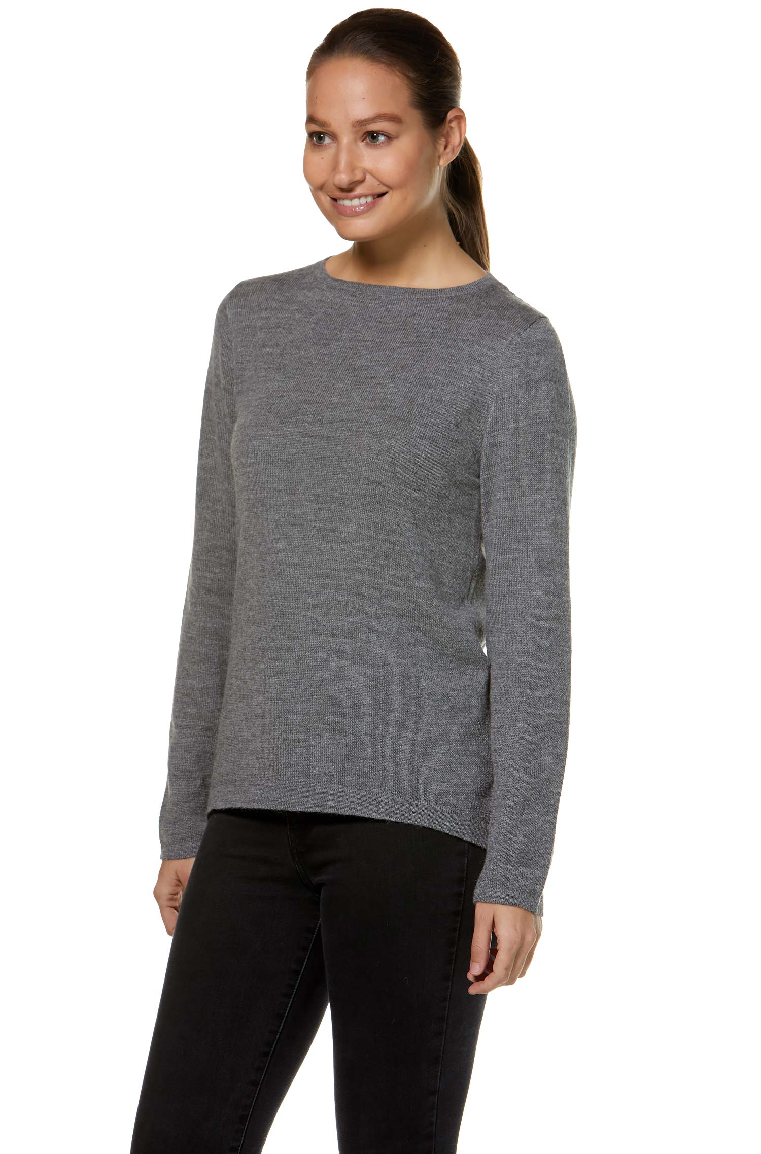 Alpaka Pullover BASIC aus 100% Baby Alpaka-grau