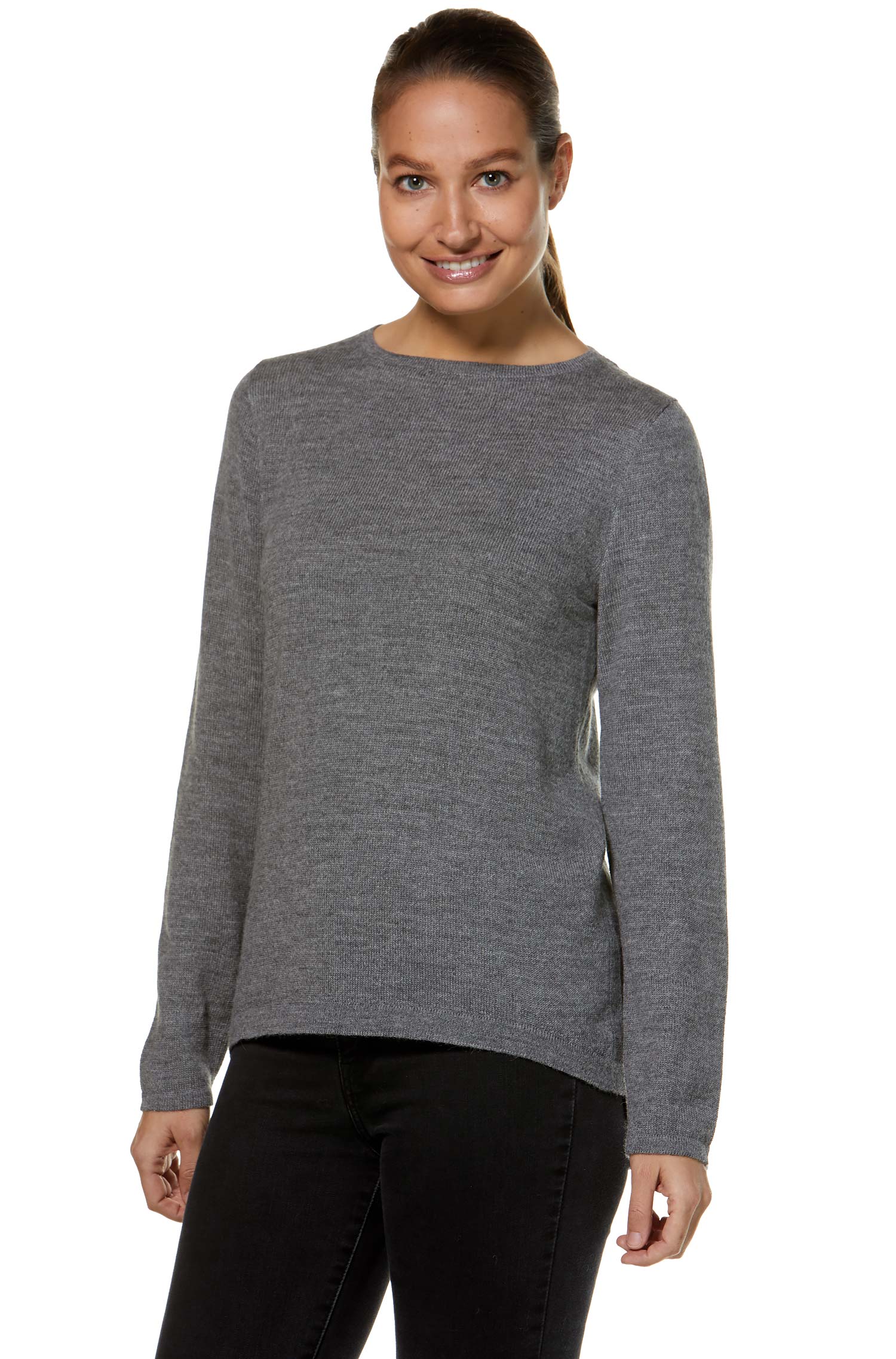 Alpaka Pullover BASIC aus 100% Baby Alpaka-grau