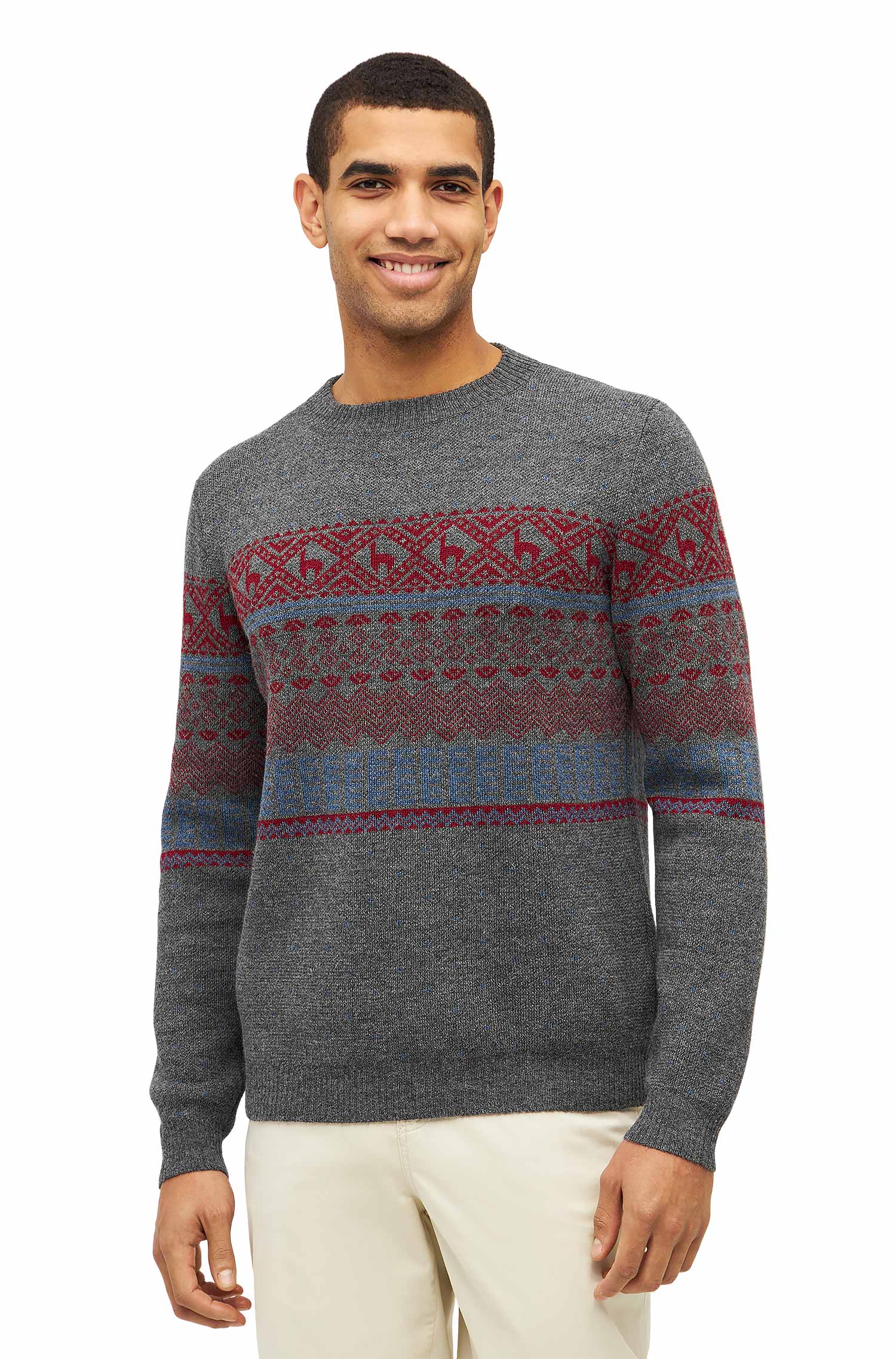 Alpaka Pullover NEVADA aus 100% Baby Alpaka-grau