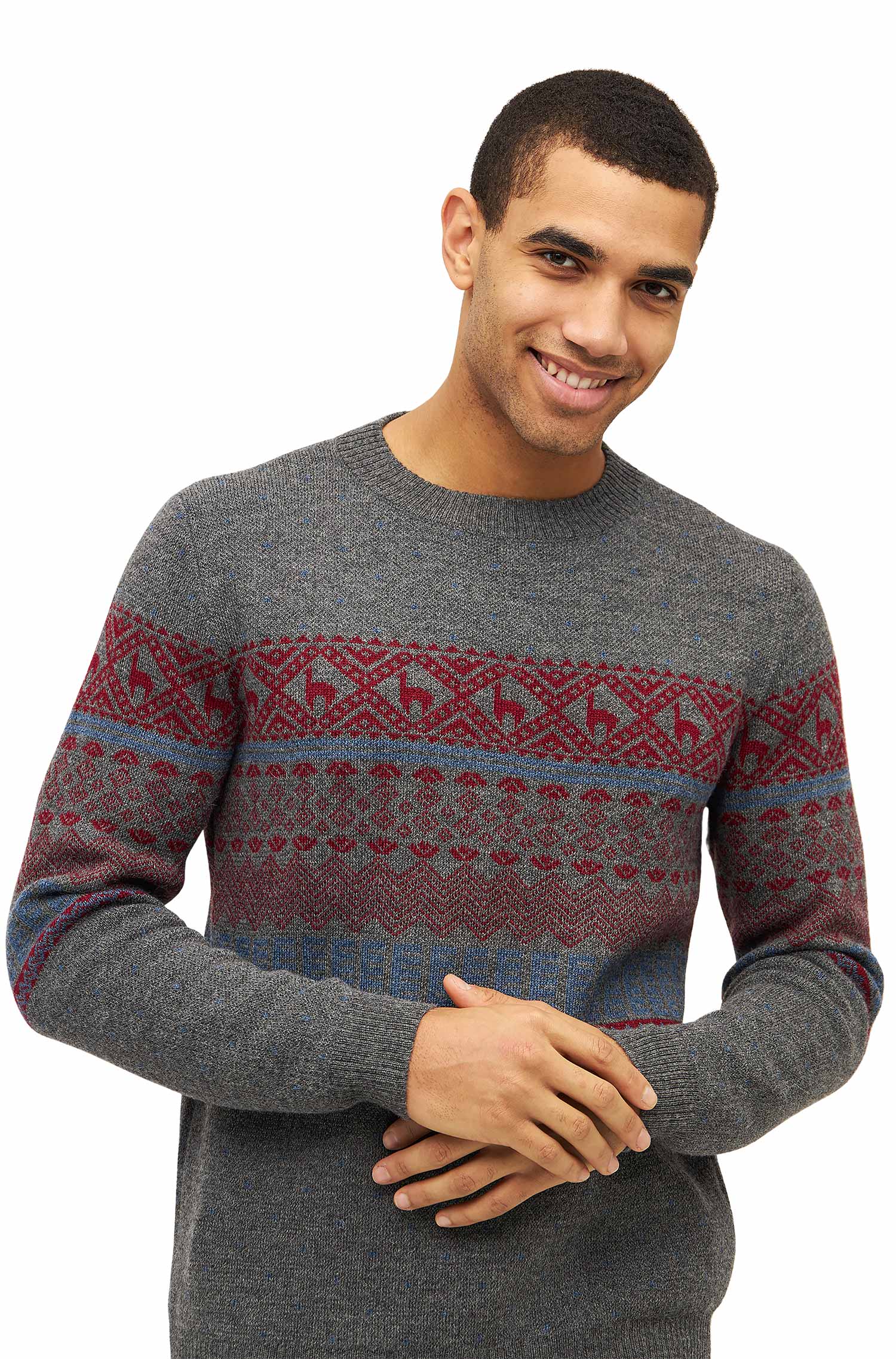 Alpaka Pullover NEVADA aus 100% Baby Alpaka-grau