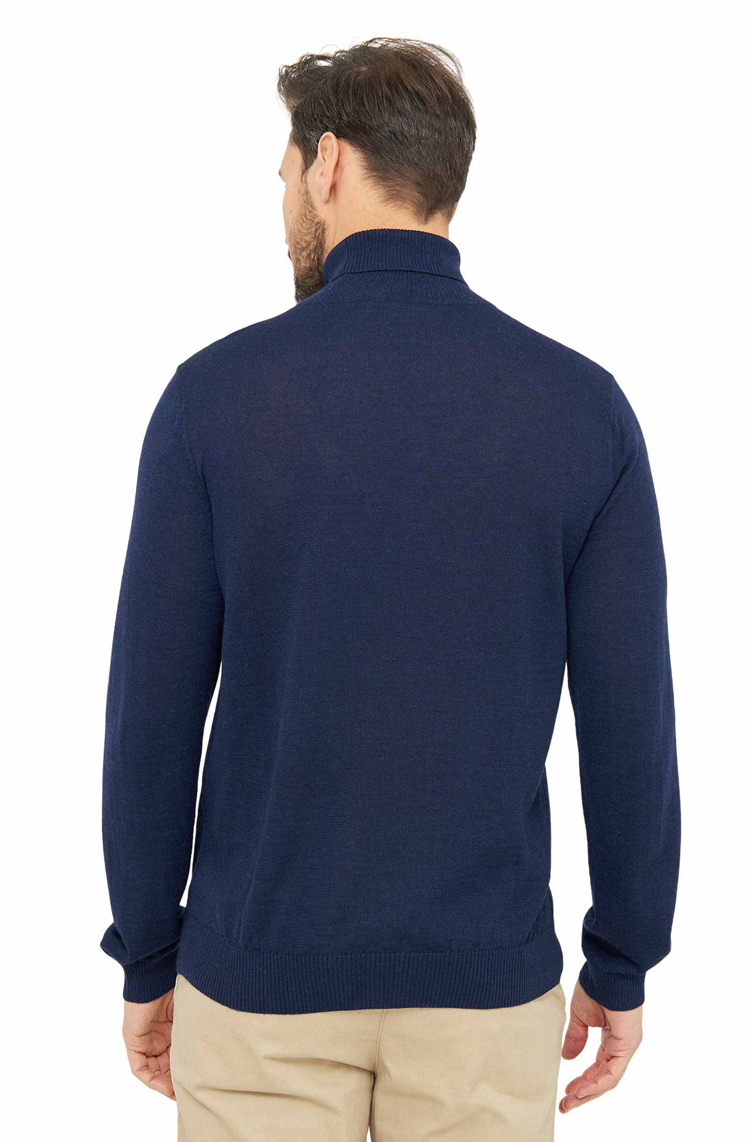 Alpaka Rollkragen Pullover MADAI aus Baby Alpaka und Seide-dunkelblau