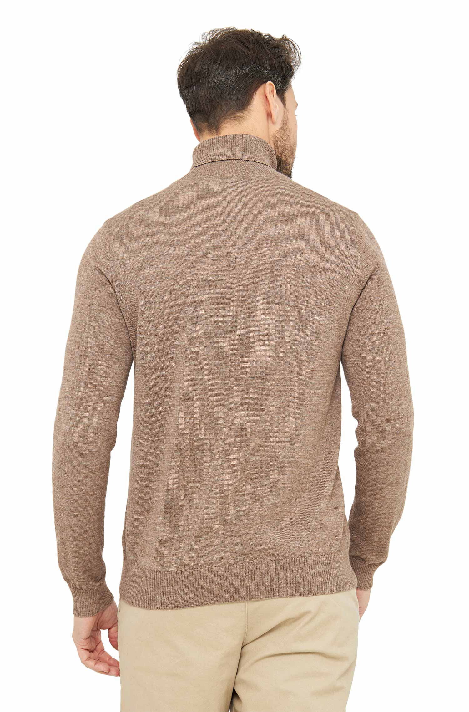 Alpaka Rollkragen Pullover MADAI aus Baby Alpaka und Seide-sand
