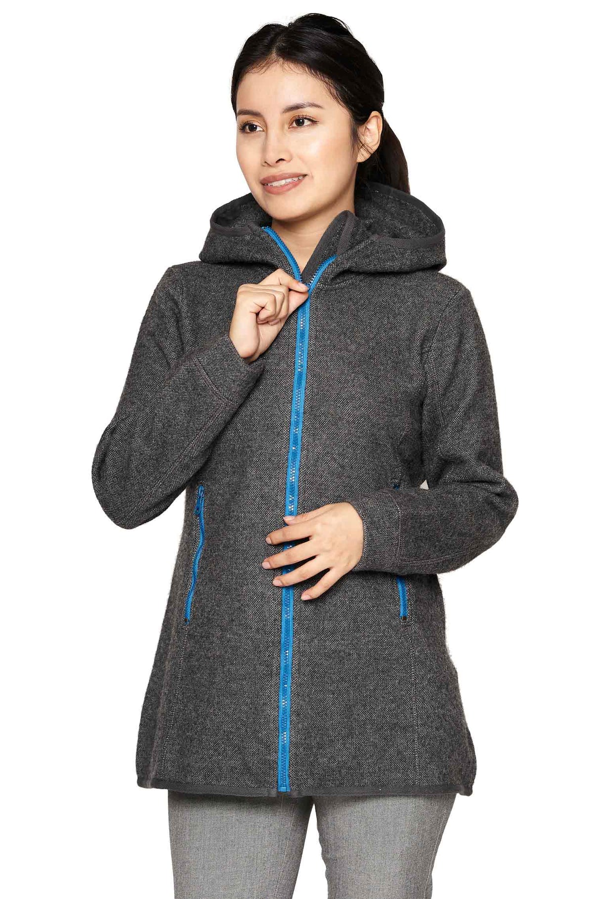 Alpaka Kapuzenjacke ALPACA SPORT-anthrazit