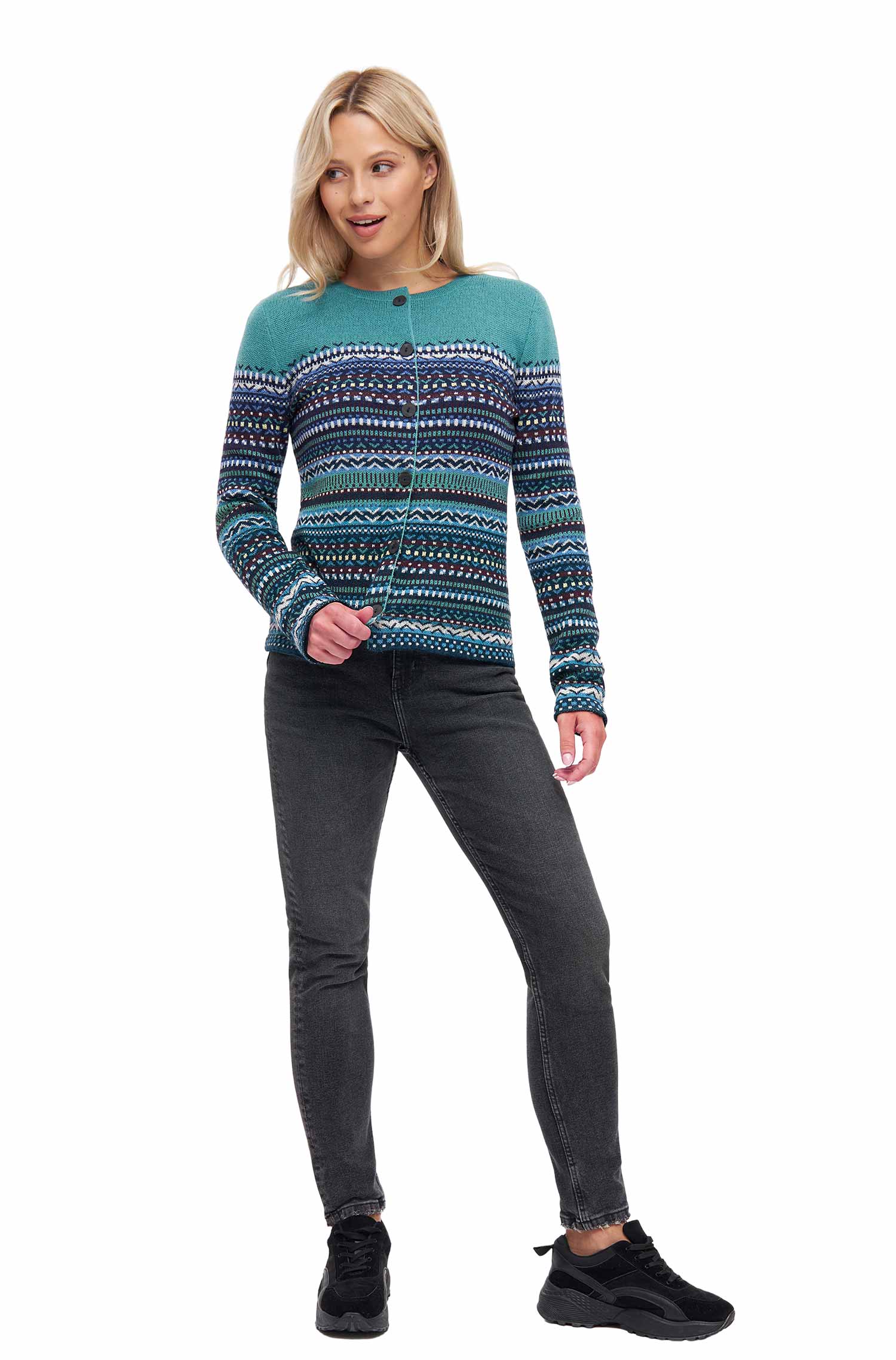 Alpaka Cardigan DILAYA aus 100% Baby Alpaka-mint