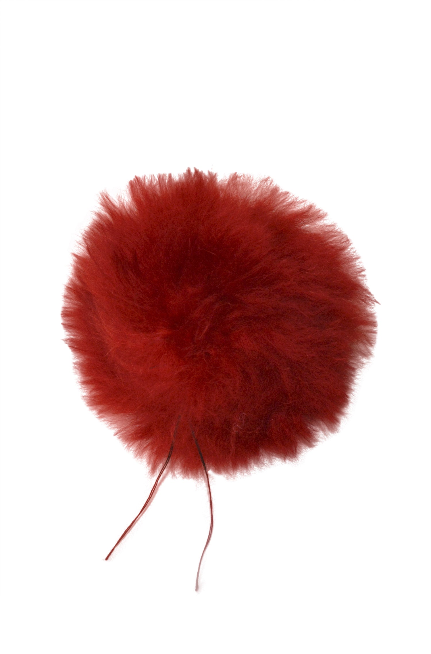 Alpaka Fellbommel (10cm)-rot