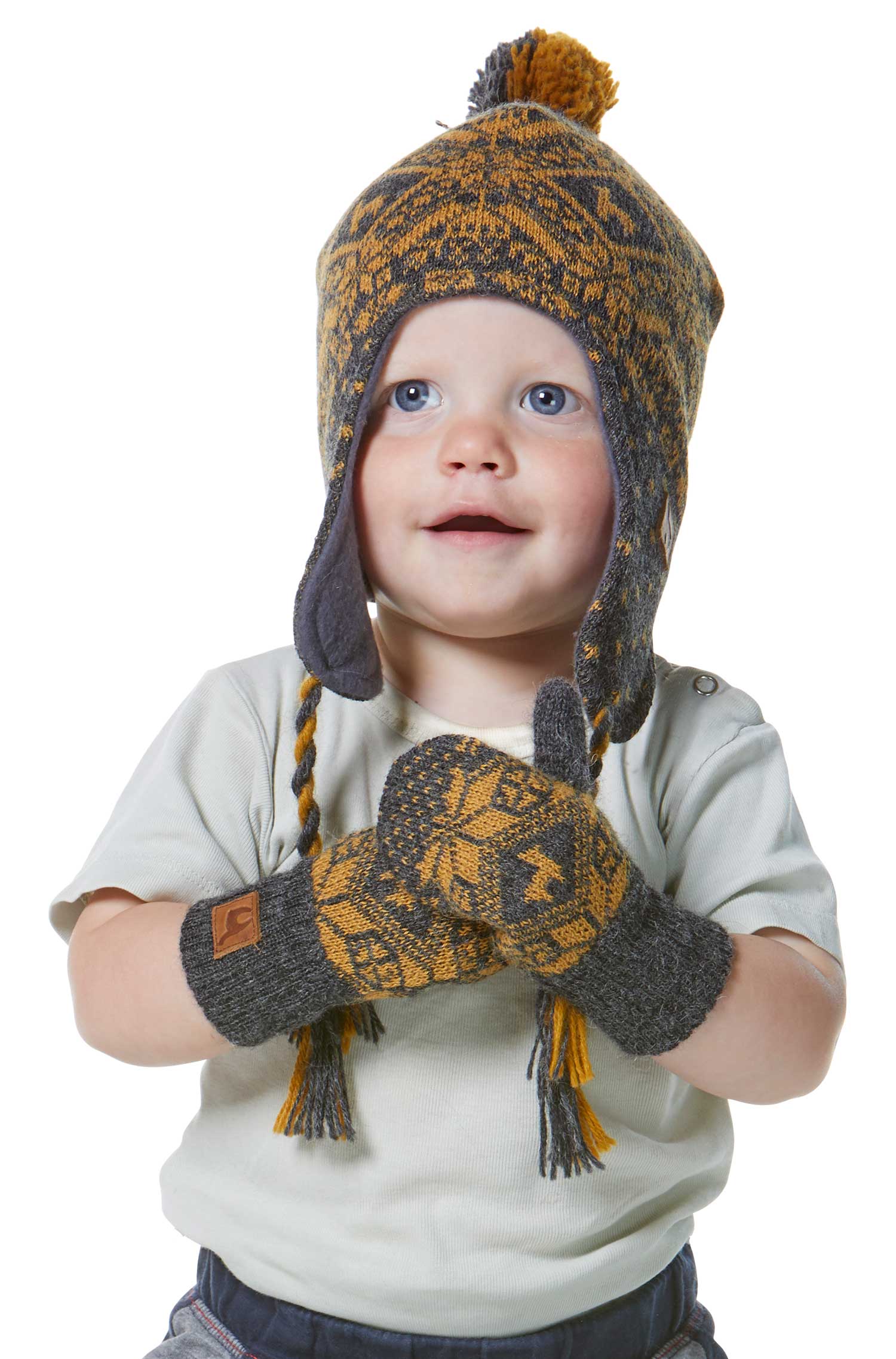 Alpaka Fäustlinge ANDEN ROCA aus 100% Alpaka Superfine-grau