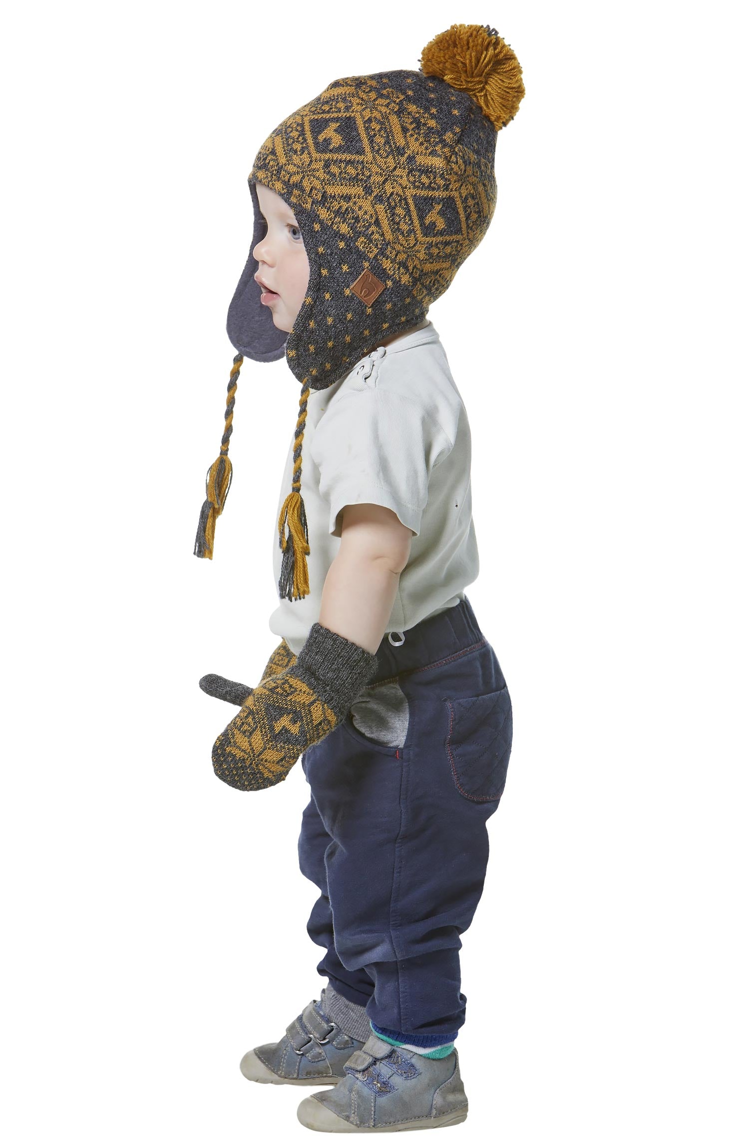 Alpaka Fäustlinge ANDEN ROCA aus 100% Alpaka Superfine-grau