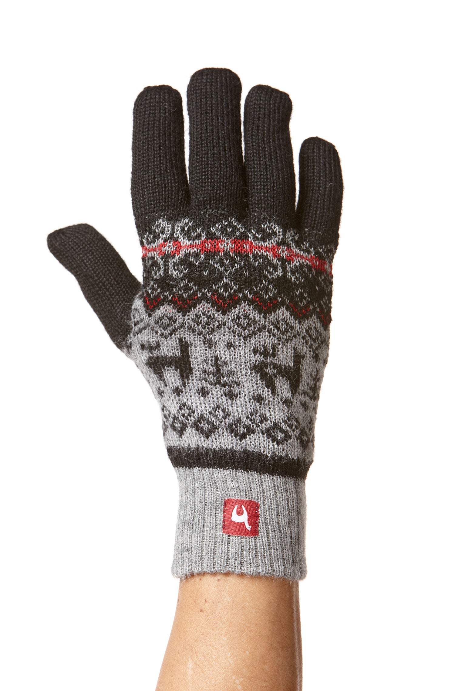 Alpaka Fingerhandschuhe ANDEN VIENTOS aus 100% Alpaka Superfine-grau