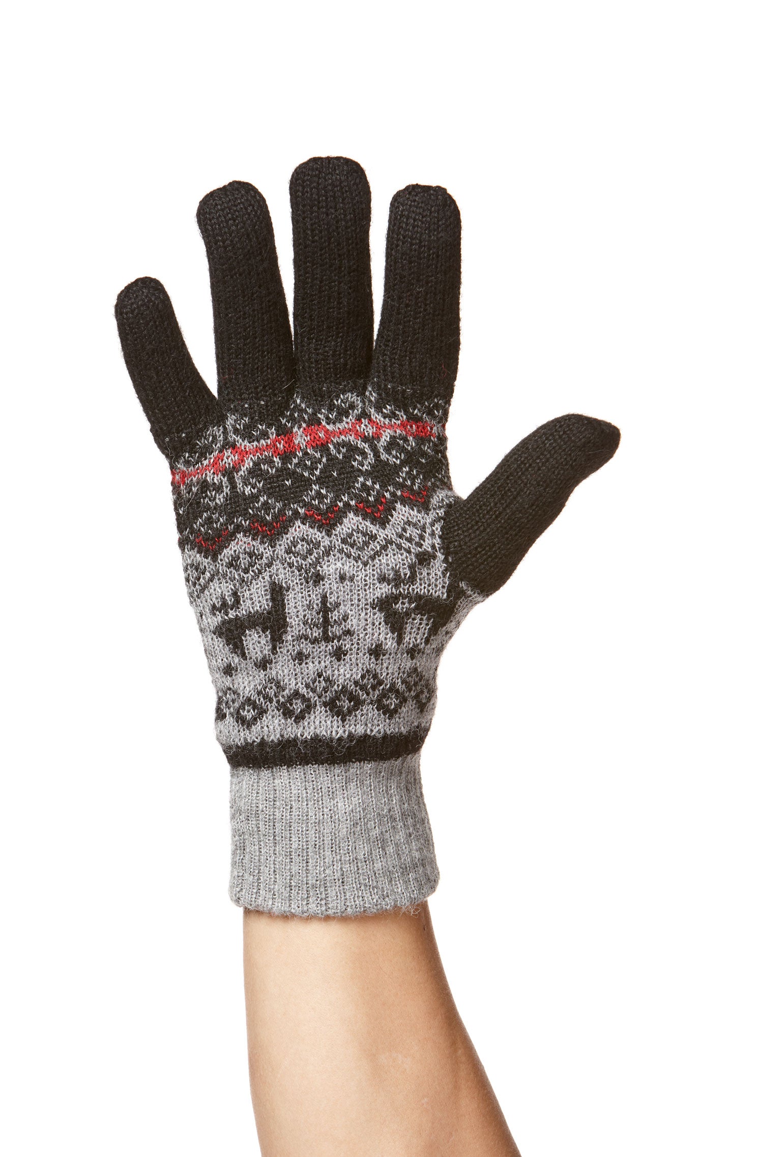 Alpaka Fingerhandschuhe ANDEN VIENTOS aus 100% Alpaka Superfine-grau