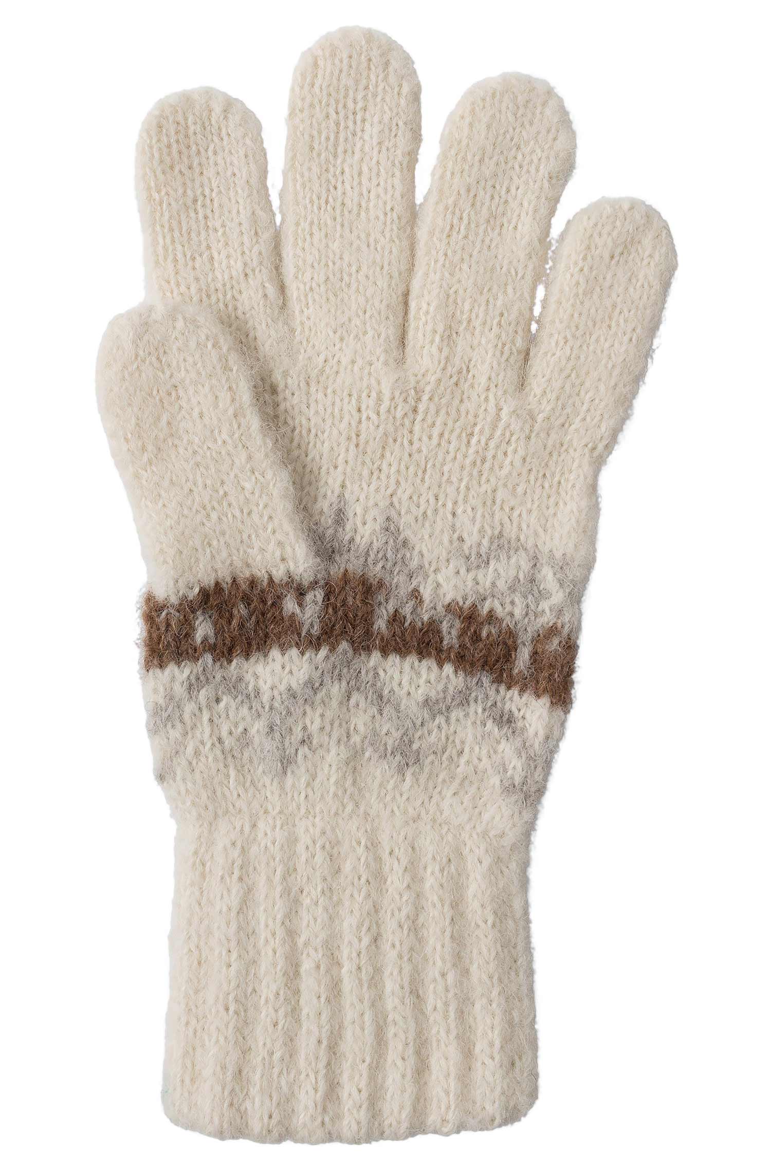 Alpaka Fingerhandschuhe NATURA aus 100% Alpaka Superfine-weiss