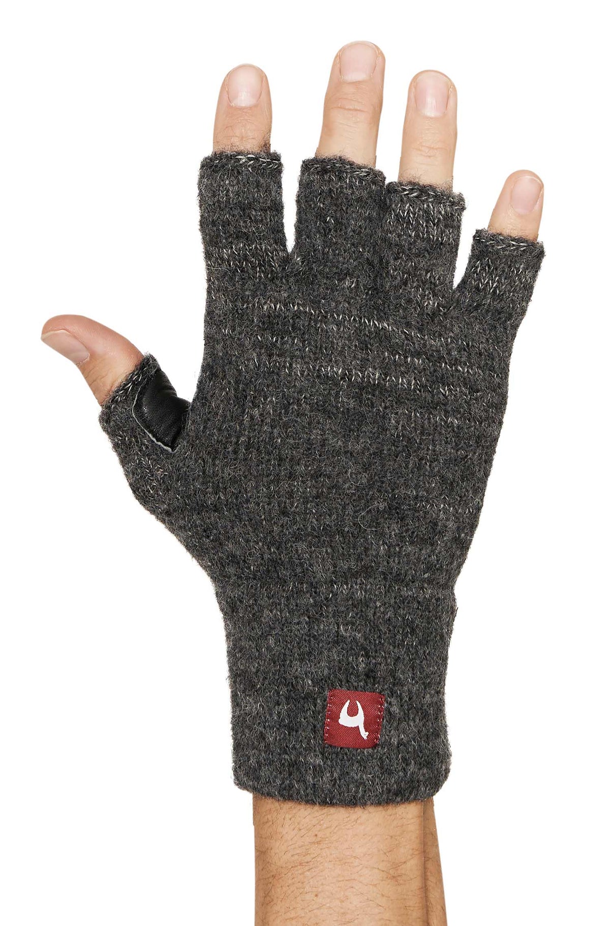 Alpaka Fingerlose Handschuh MACHA-anthrazit