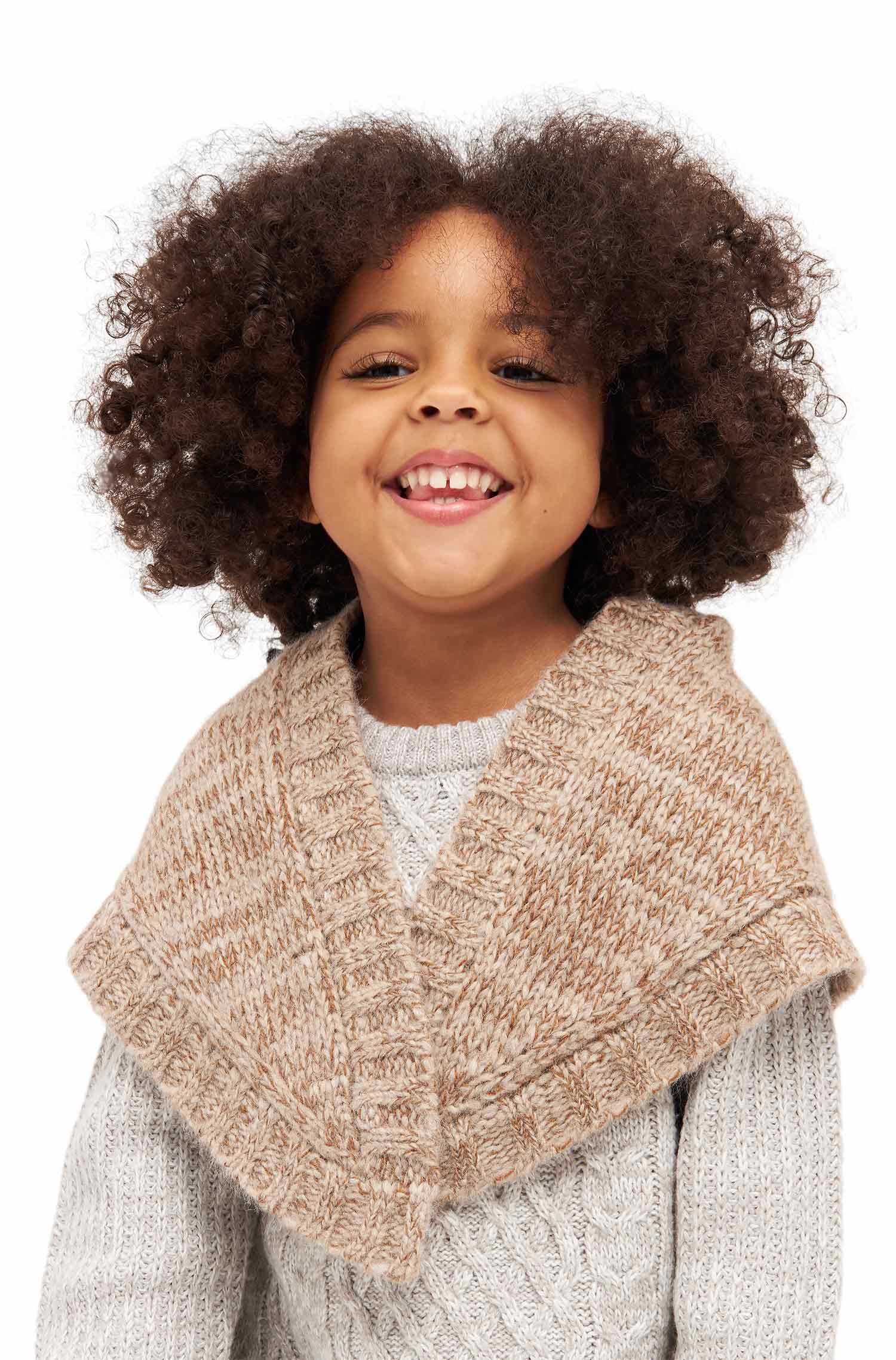 Alpaka Schal MOMO (für Kinder) aus Baby Alpaka-Merino-Mix-beige