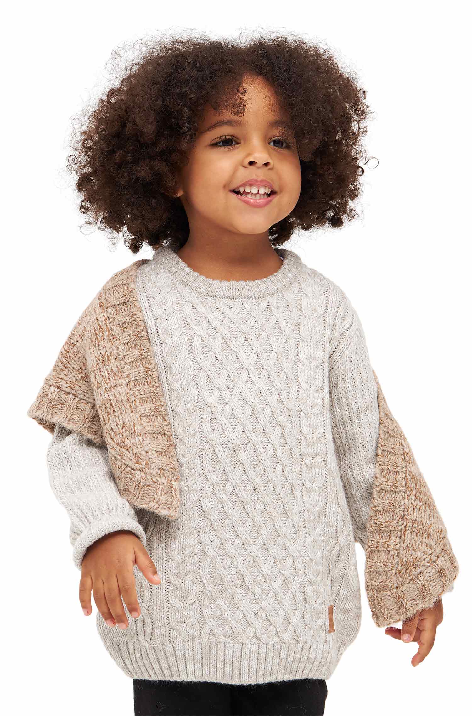 Alpaka Schal MOMO (für Kinder) aus Baby Alpaka-Merino-Mix-beige