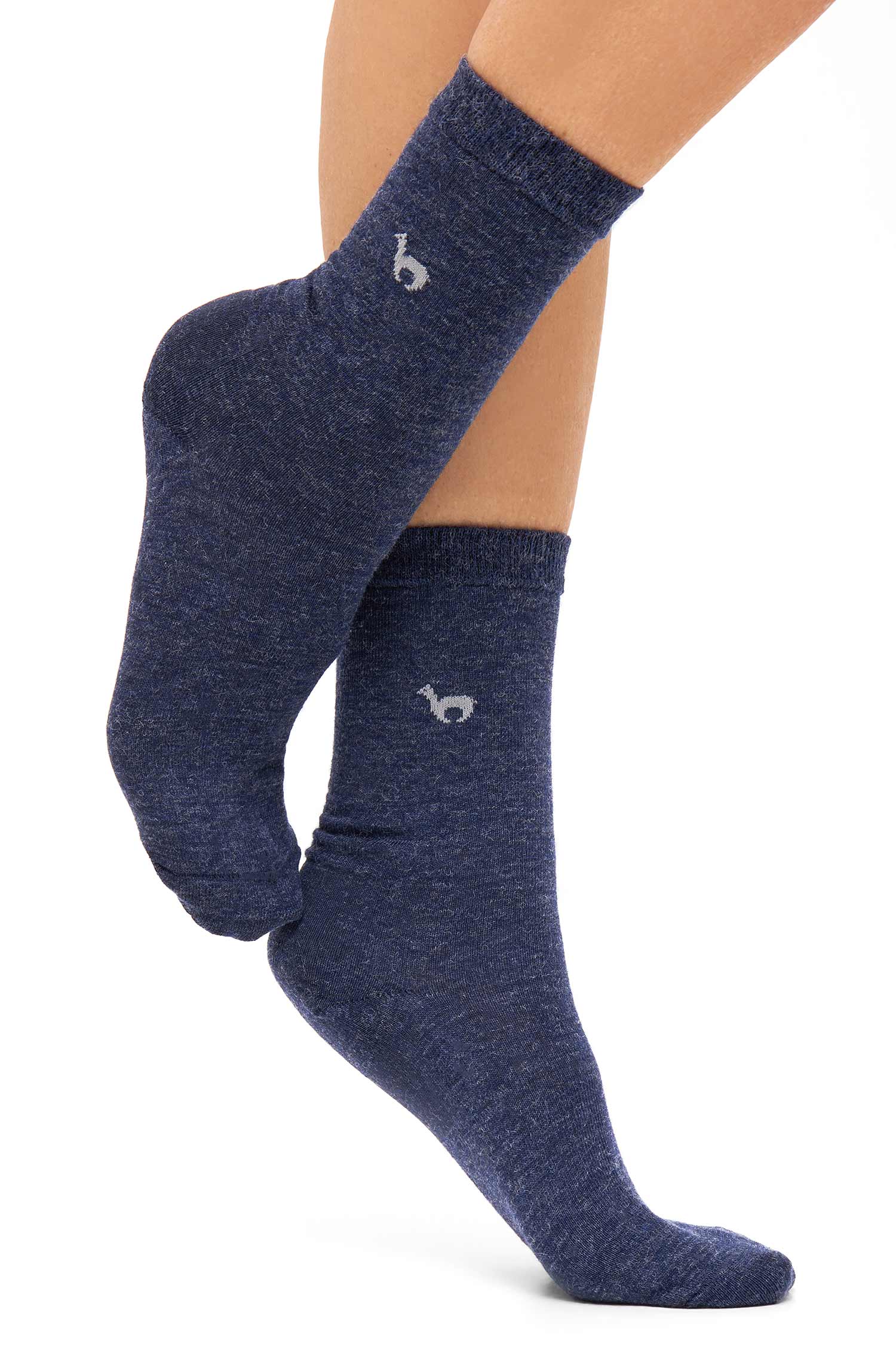 Alpaka Socken BUSINESS PREMIUM aus 70% Alpaka & 20% Pima Baumwolle-saturnblau