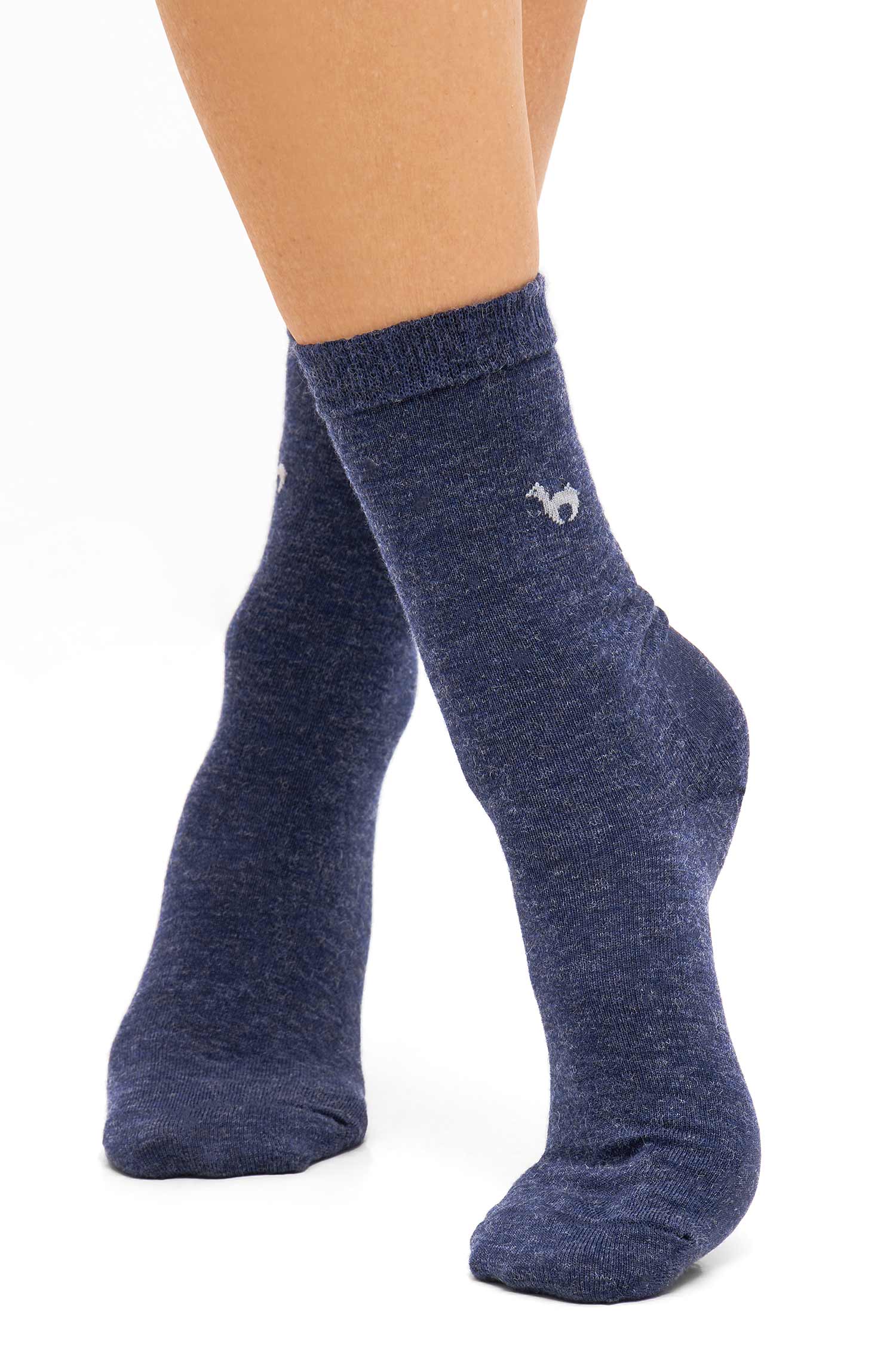 Alpaka Socken BUSINESS PREMIUM aus 70% Alpaka & 20% Pima Baumwolle-saturnblau
