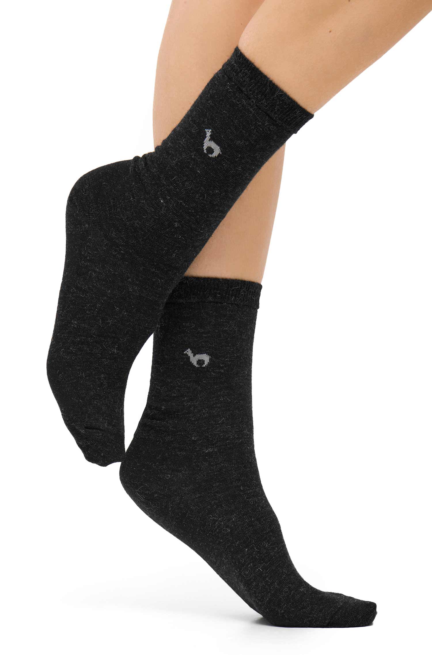 Alpaka Socken BUSINESS PREMIUM 6er Pack aus 70% Alpaka & 20% Baumwolle-anthrazit