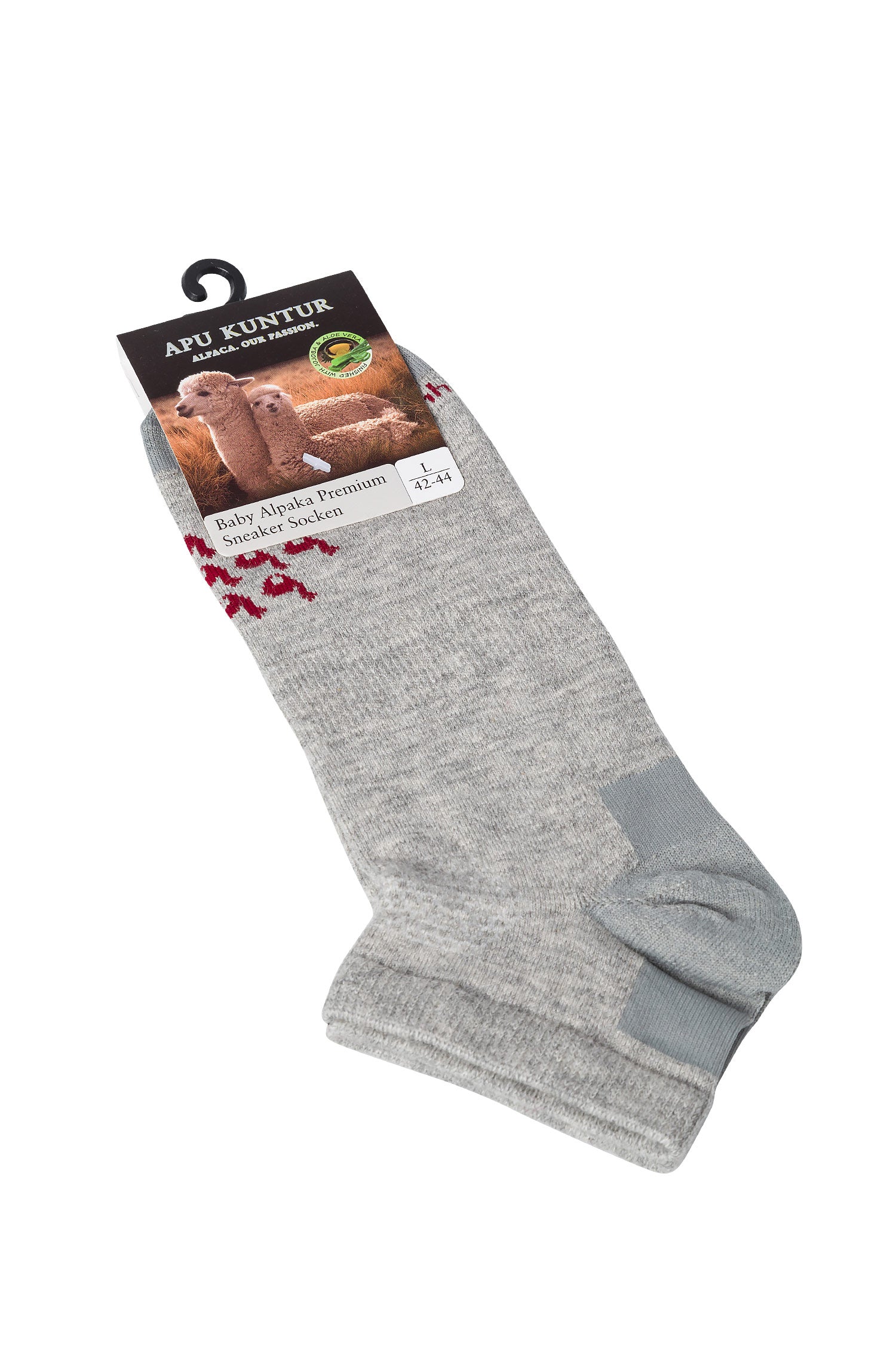 Alpaka SNEAKER-SOCKEN aus 70% Baby Alpaka & 25% Pima Baumwolle-silbergrau