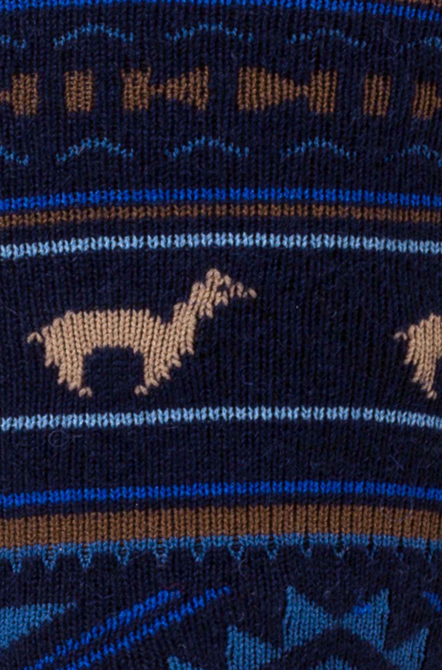 Alpaka Socken JACQUARD aus 70% Baby Alpaka und 25% Pima Baumwolle-marine/royal