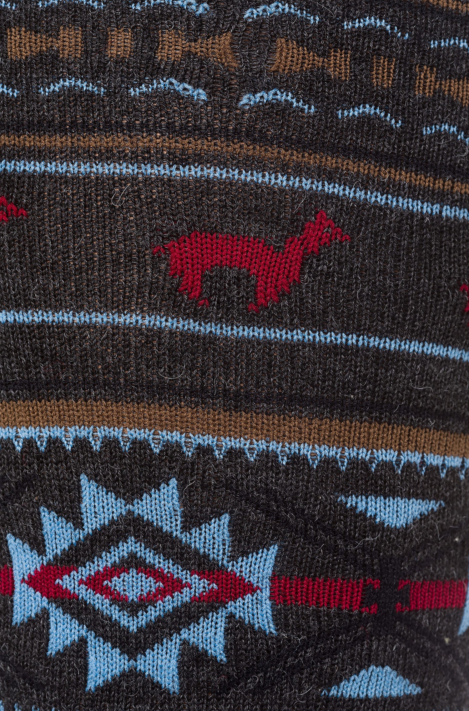 Alpaka Socken JACQUARD 6er Pack aus 70% Baby Alpaka und 25% Pima Baumwolle-grau/blau