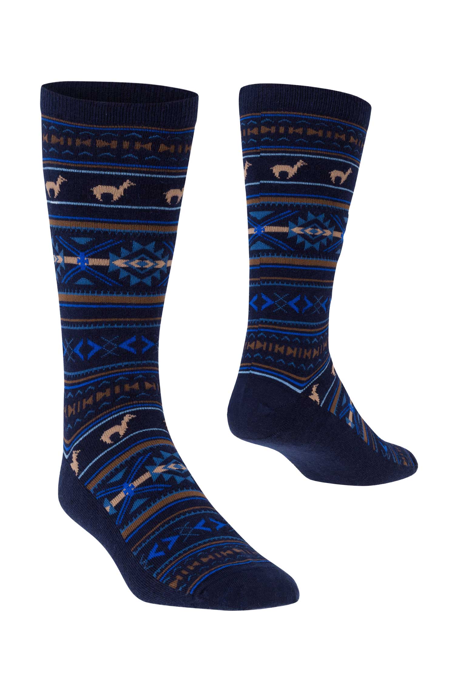 Alpaka Socken JACQUARD 6er Pack aus 70% Baby Alpaka und 25% Pima Baumwolle-marine/royal