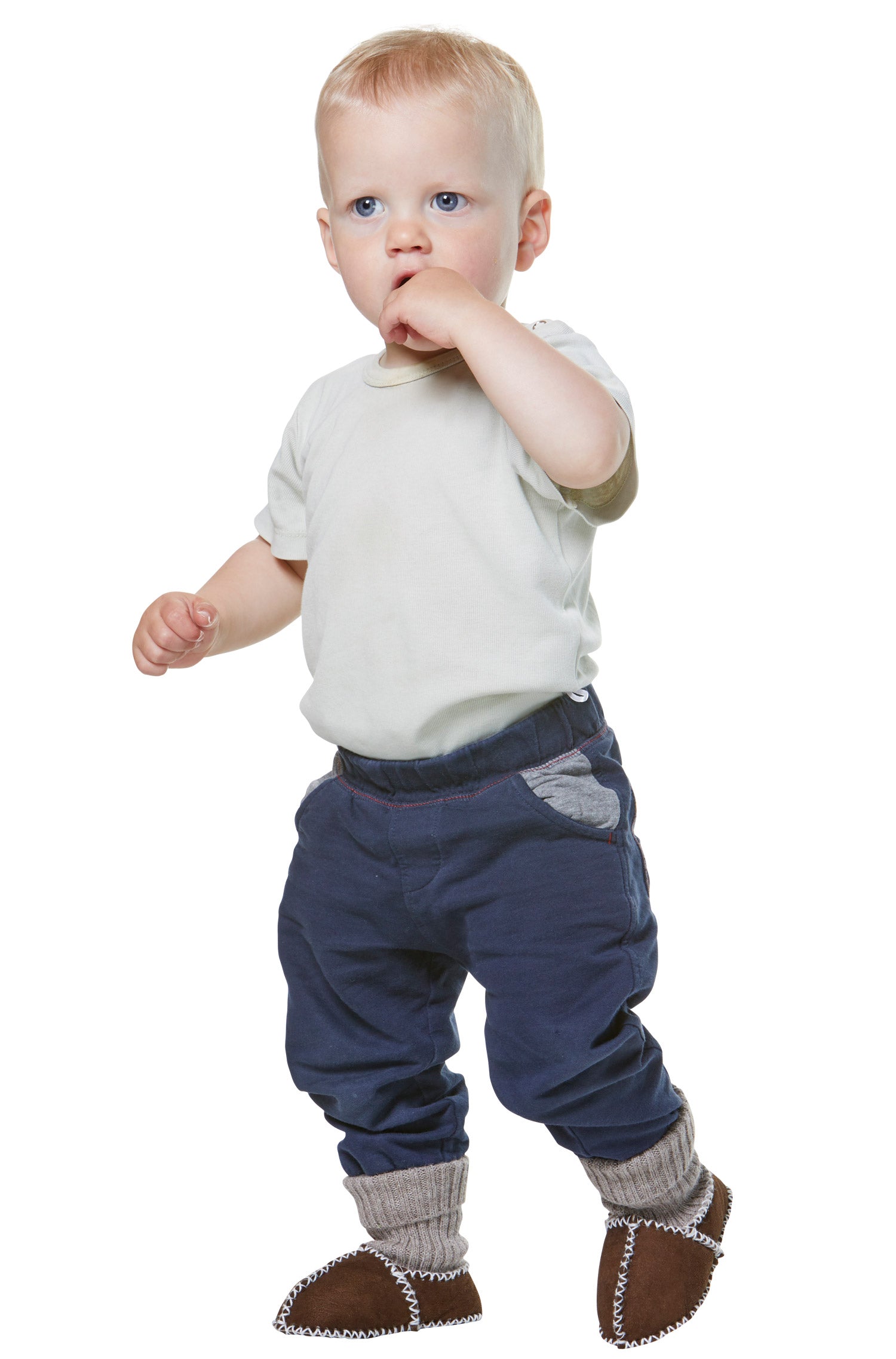 Alpaka Babyschuhe (Größen 17-24) aus 100% Schafwolle-dunkelbraun