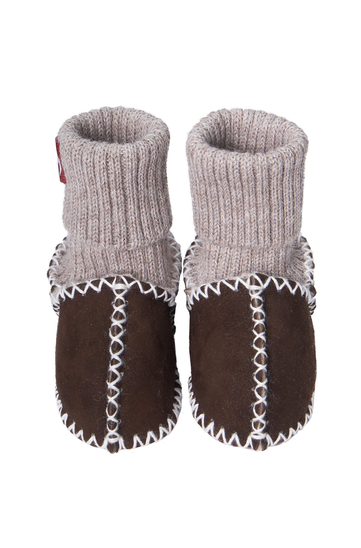 Alpaka Babyschühchen FELL-dunkelbraun