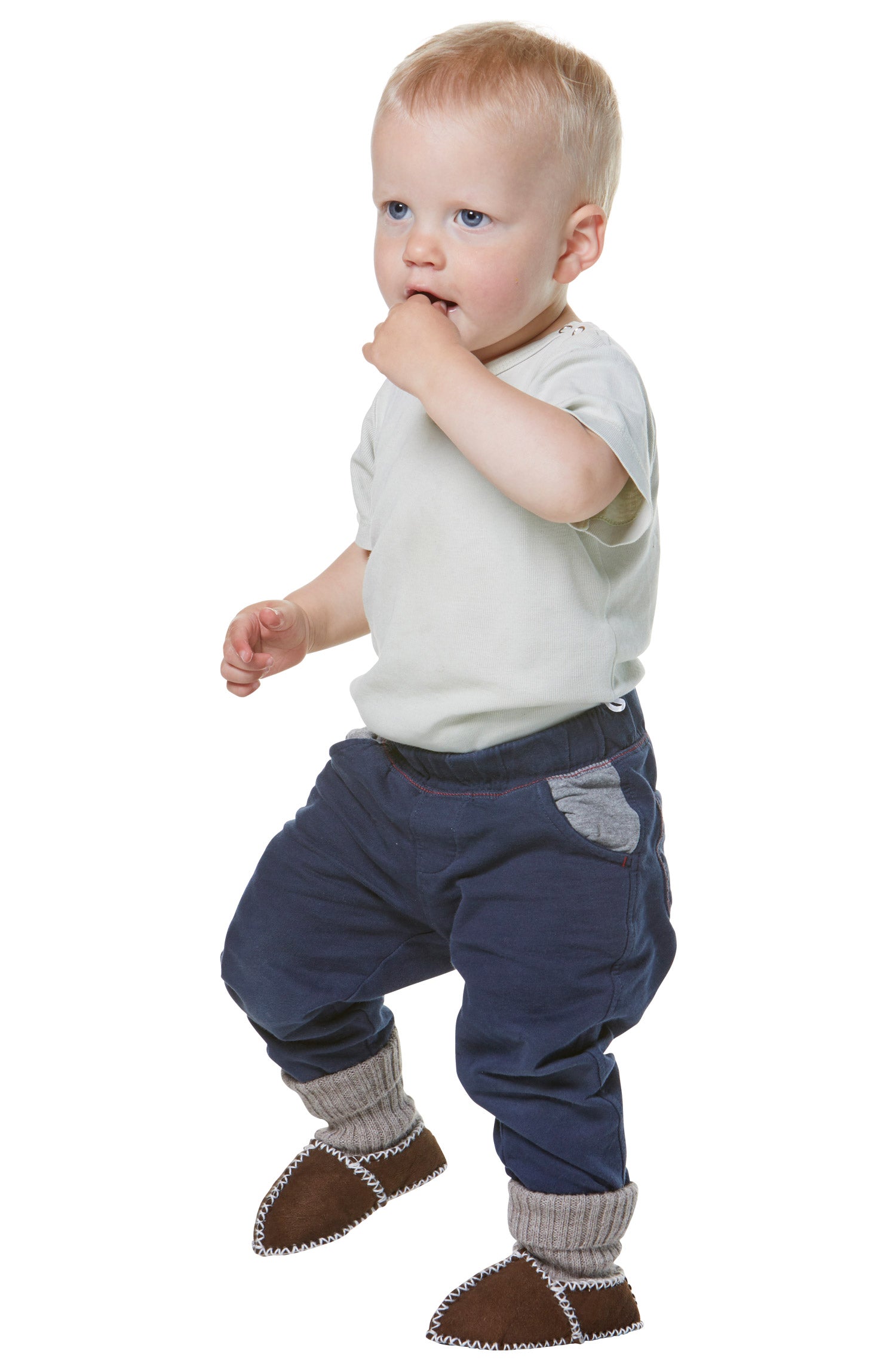 Alpaka Babyschuhe (Größen 17-24) aus 100% Schafwolle-dunkelbraun