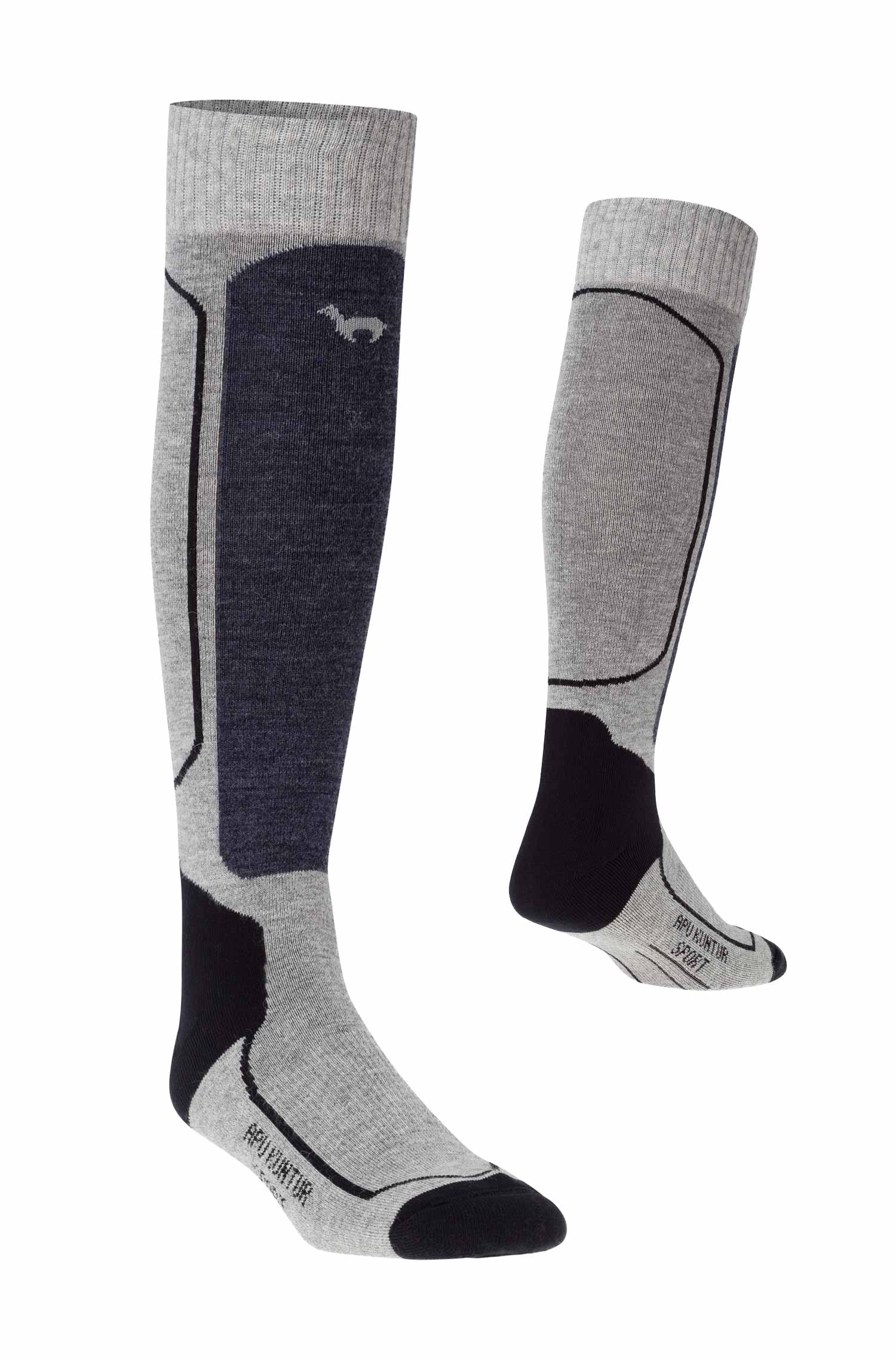 Alpaka Premium SKI- & SPORTSOCKEN aus Alpaka-Baumwoll-Mix-grau