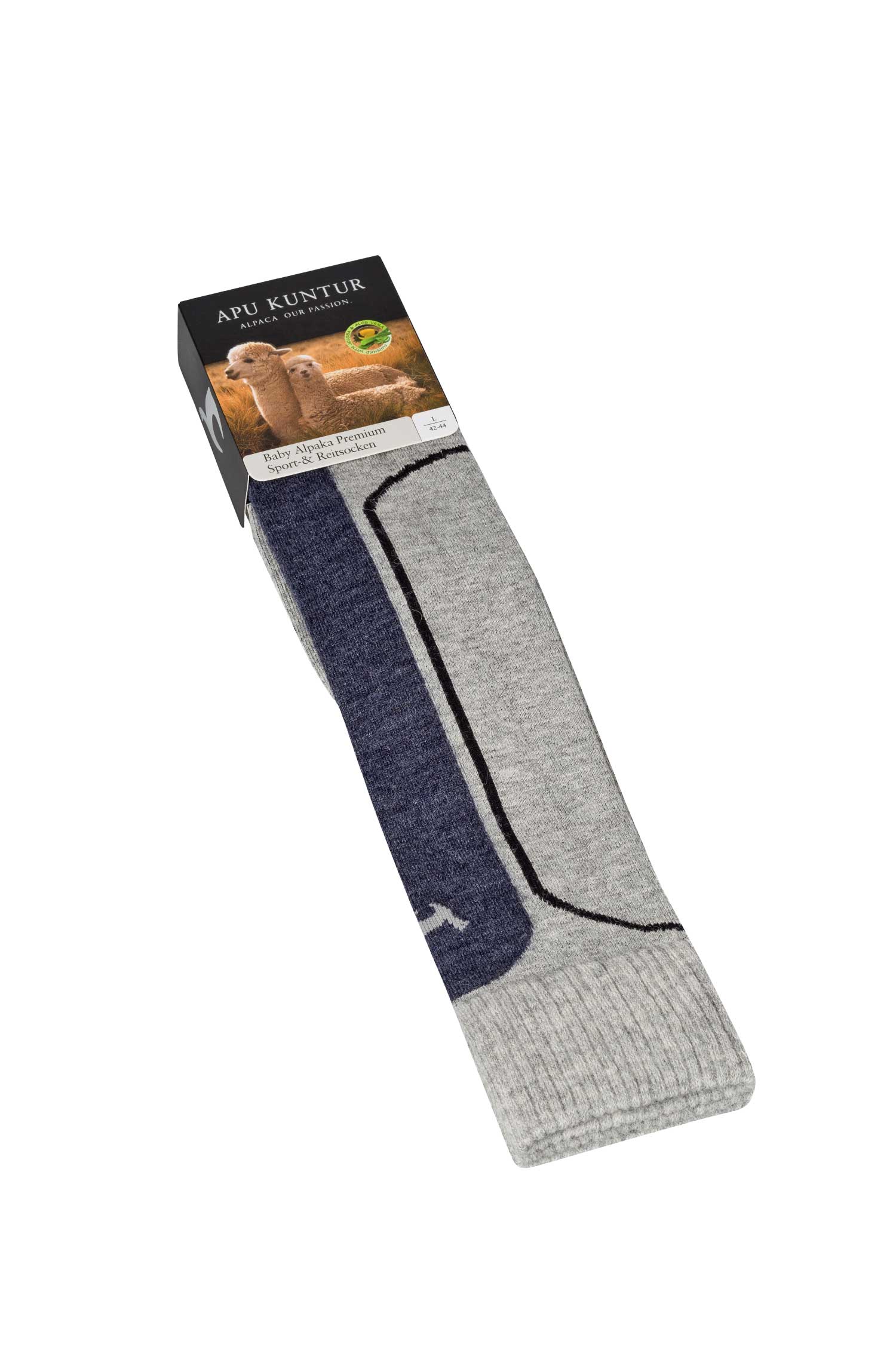 Alpaka Premium SKI- & SPORTSOCKEN aus Alpaka-Baumwoll-Mix-grau