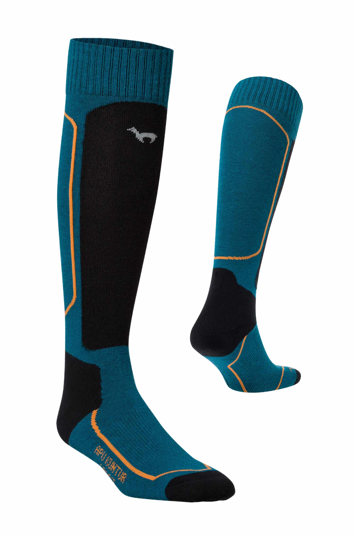 Alpaka Premium SKI- & SPORTSOCKEN aus Alpaka-Baumwoll-Mix-petrol