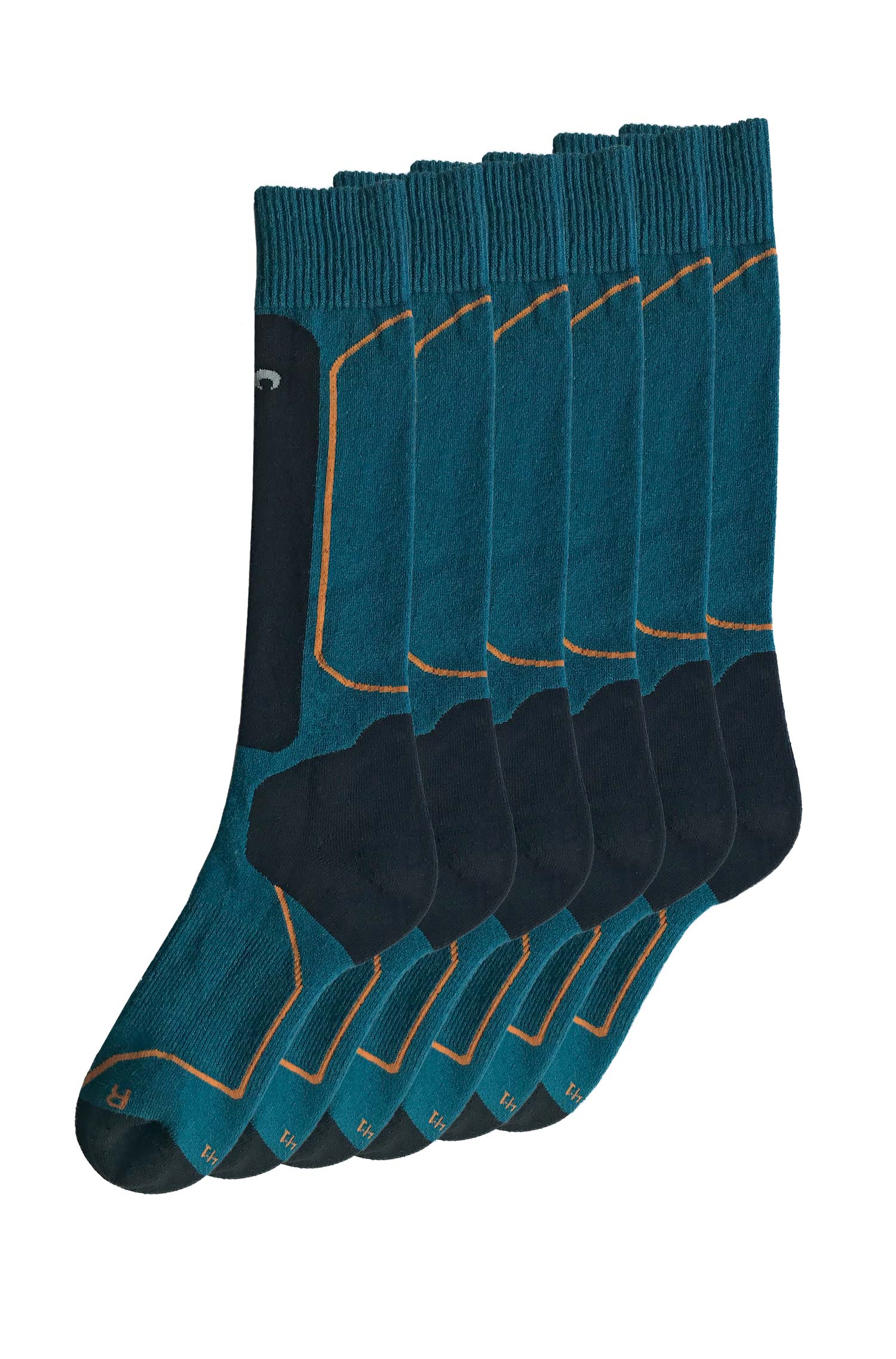 Alpaka Premium SKI- & SPORTSOCKEN 6er Pack aus Alpaka-Baumwoll-Mix-petrol