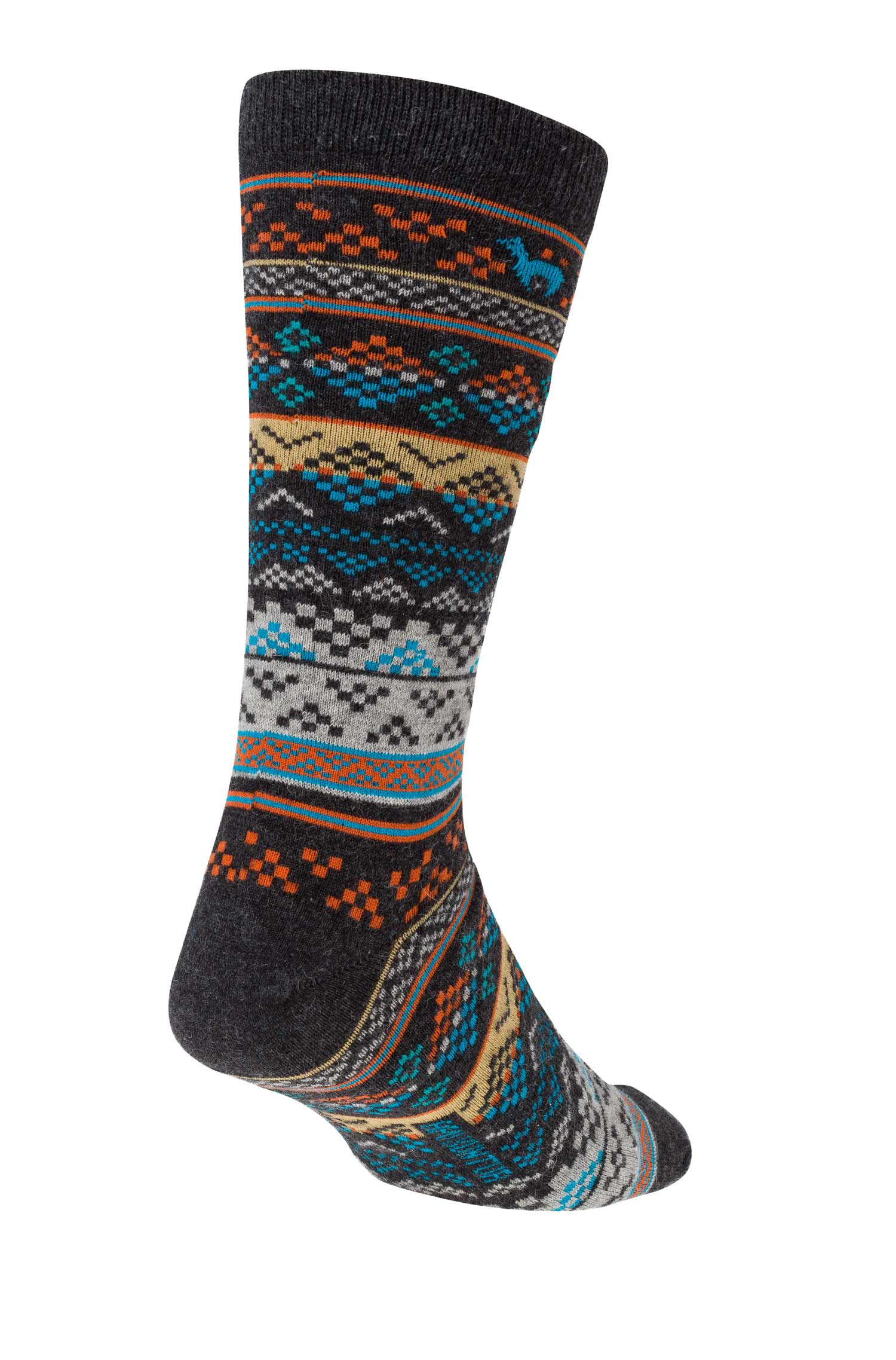 Alpaka Socken INKA aus 70% Baby Alpaka & 25% Pima Baumwolle-blau/apricot