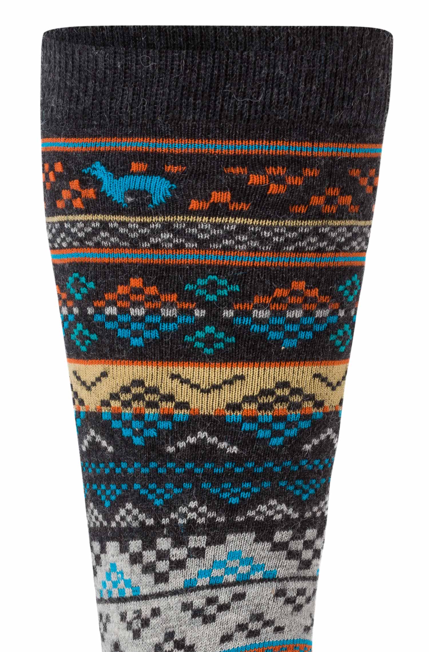 Alpaka Socken INKA aus 70% Baby Alpaka & 25% Pima Baumwolle-blau/apricot