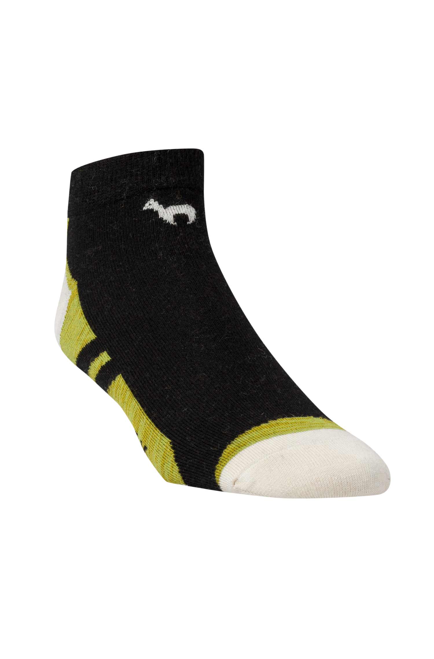 Premium SPORT SNEAKER SOCKE in Naturfaser Qualität-schwarz/grün