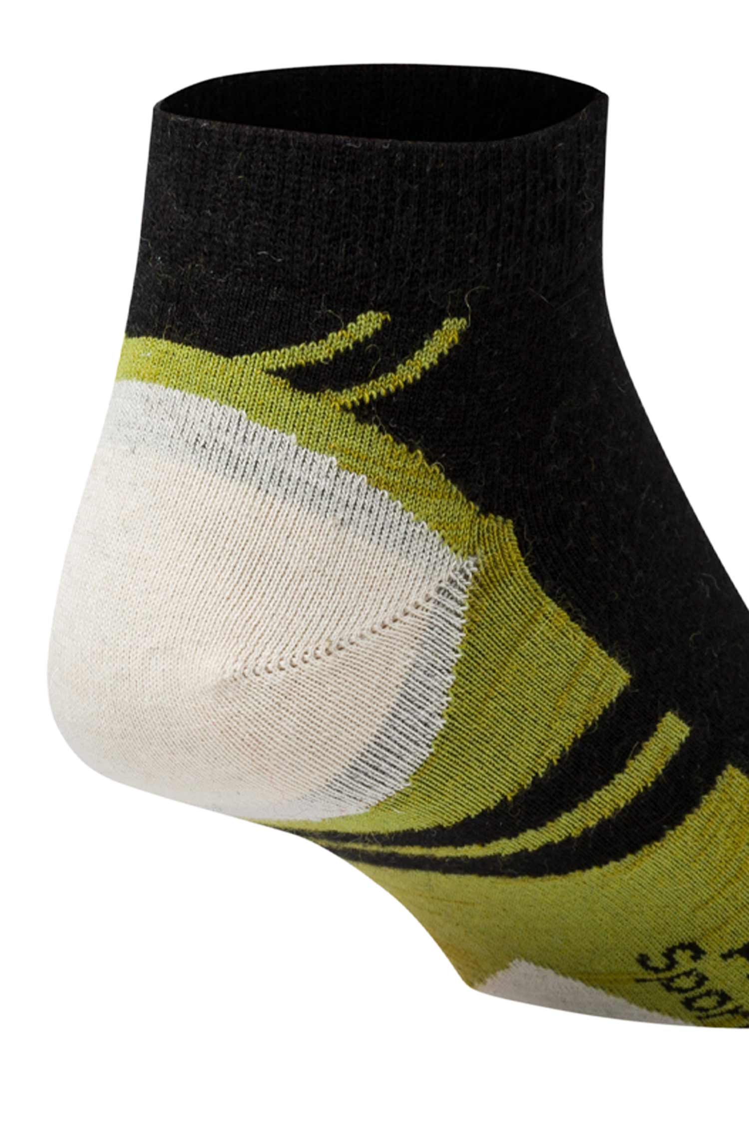 Premium SPORT SNEAKER SOCKE in Naturfaser Qualität-schwarz/grün