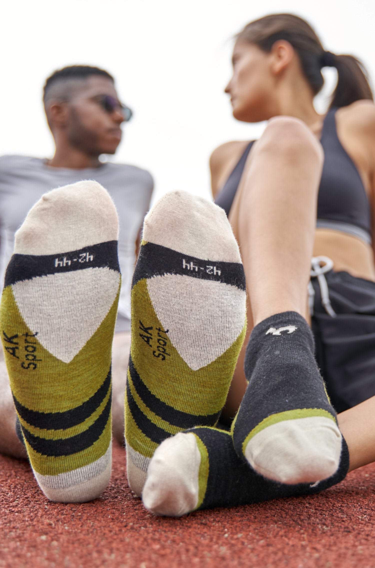 Premium SPORT SNEAKER SOCKE in Naturfaser Qualität-schwarz/grün