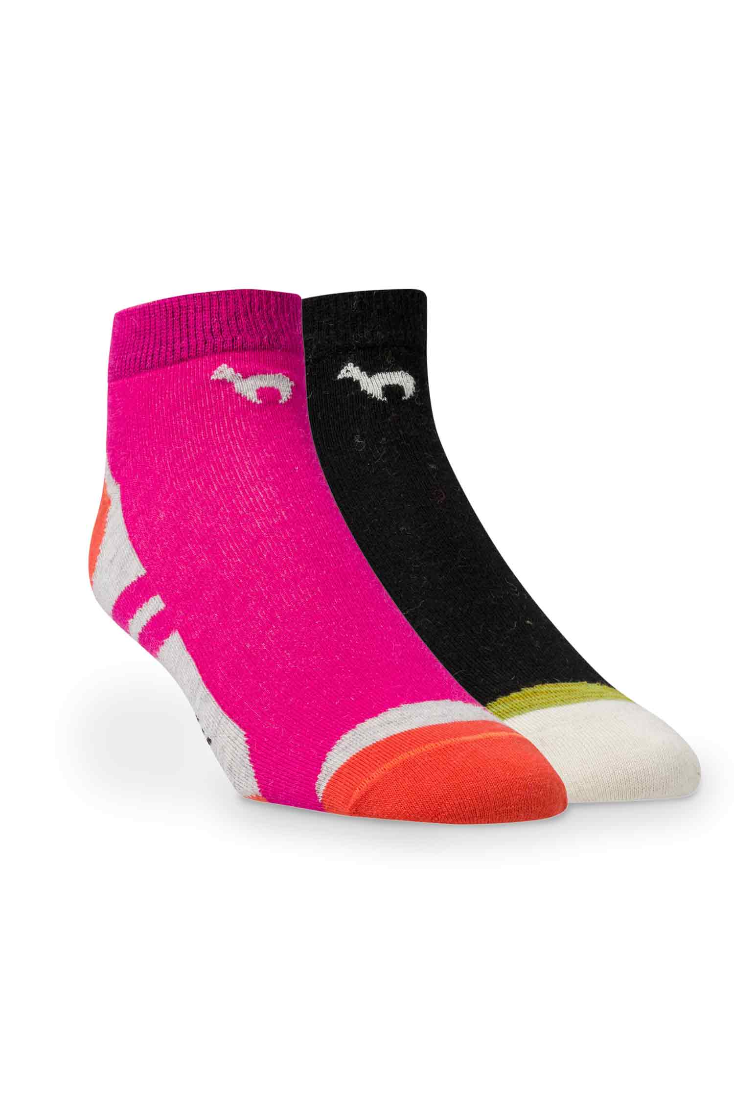 6er-Pack Premium SPORT SNEAKER SOCKE in Naturfaser Qualität-fuchsia/orange