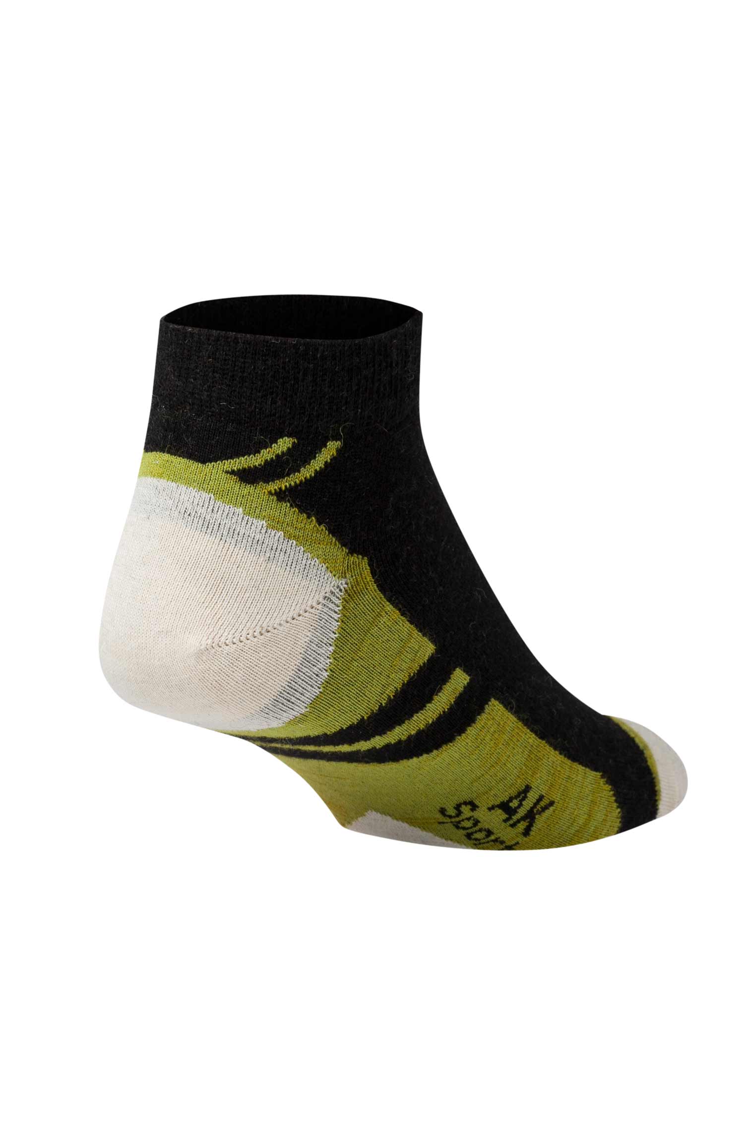 6er-Pack Premium SPORT SNEAKER SOCKE in Naturfaser Qualität-schwarz/grün
