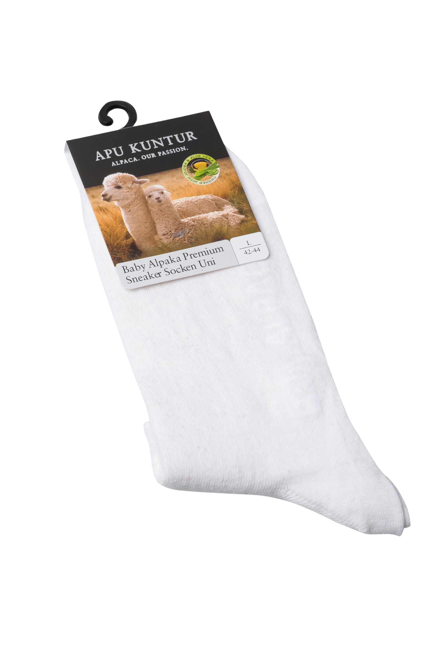 Premium SNEAKER SOCKE UNI in Naturfaser Qualität-weiss