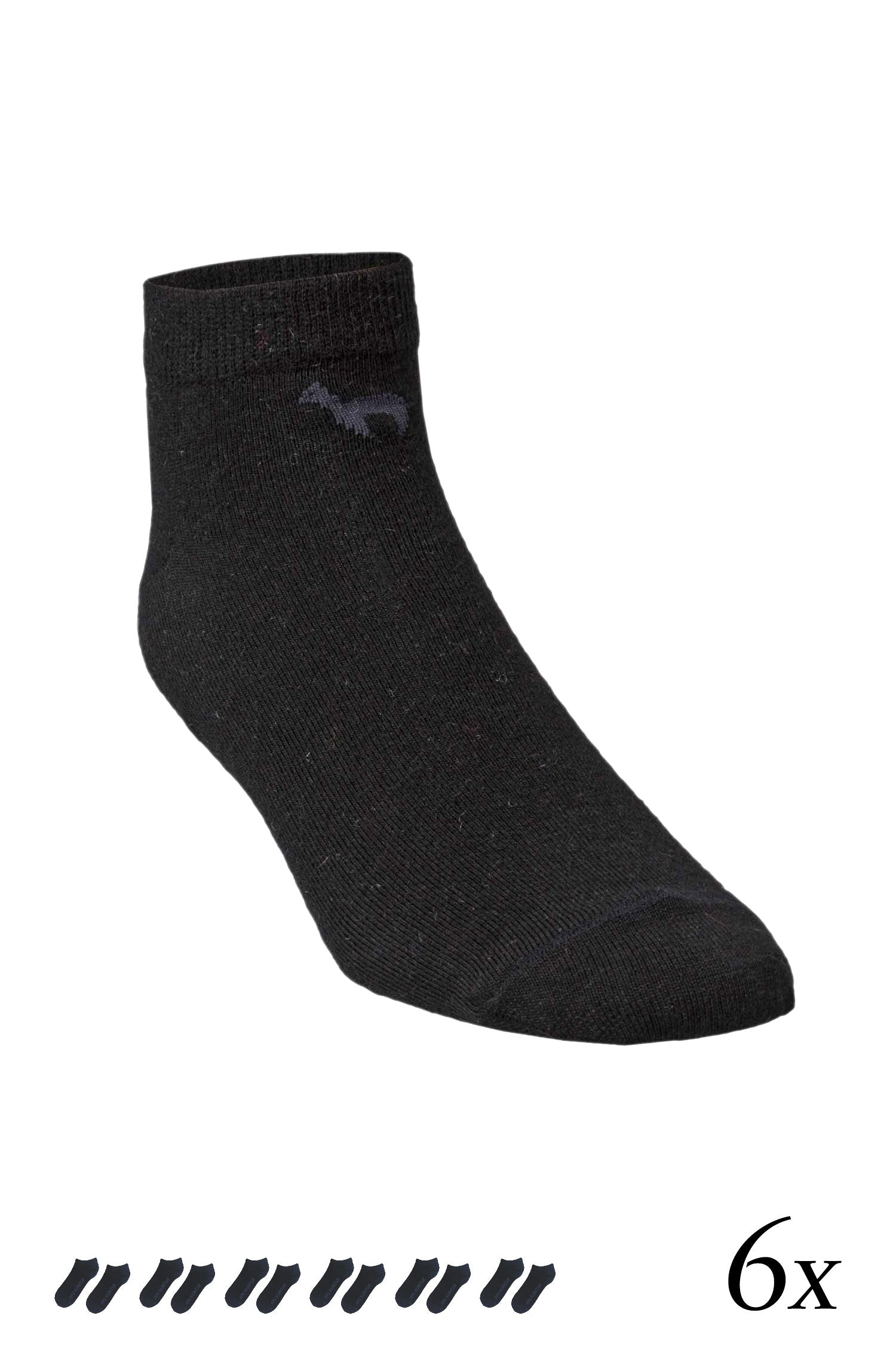 6er-Pack Premium SNEAKER SOCKE UNI in Naturfaser Qualität-schwarz