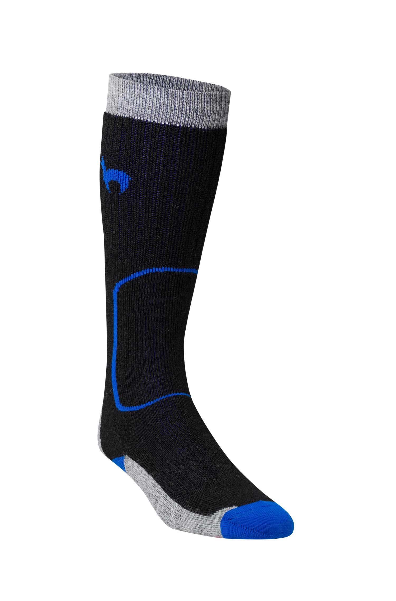 Alpaka KINDER SKI SOCKEN aus Alpaka Woll-Mix-schwarz/grau