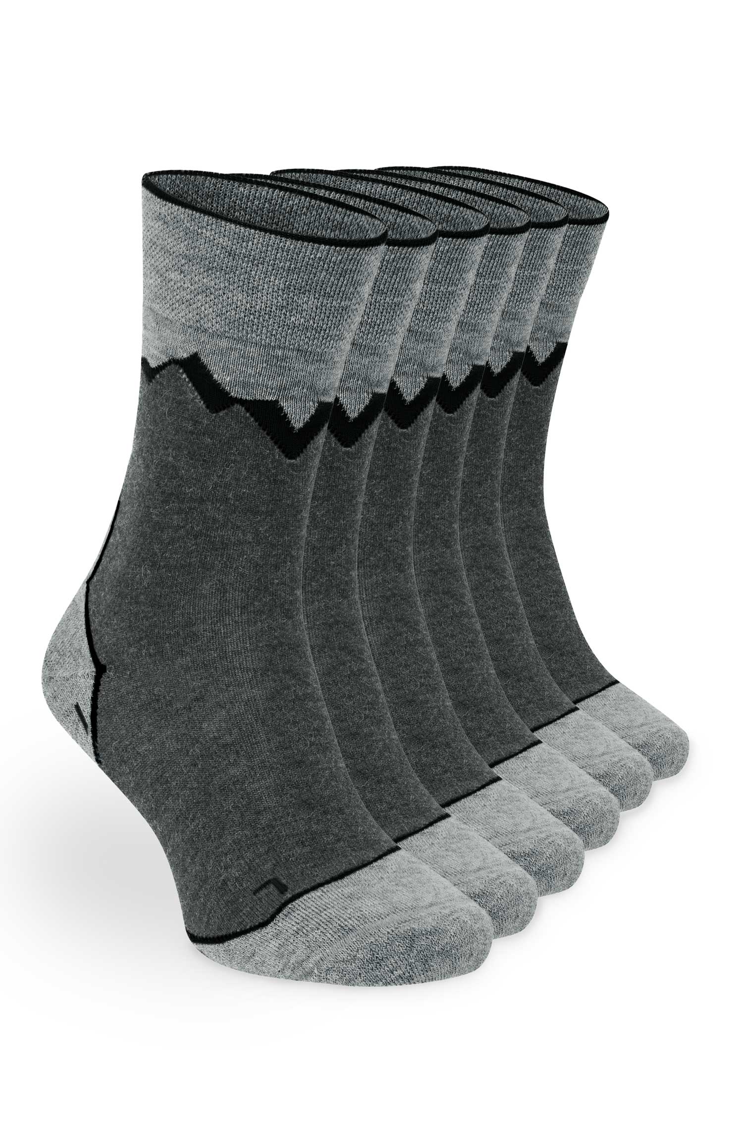 6er-Pack Premium Alpaka WANDERSOCKEN-anthrazit/grau